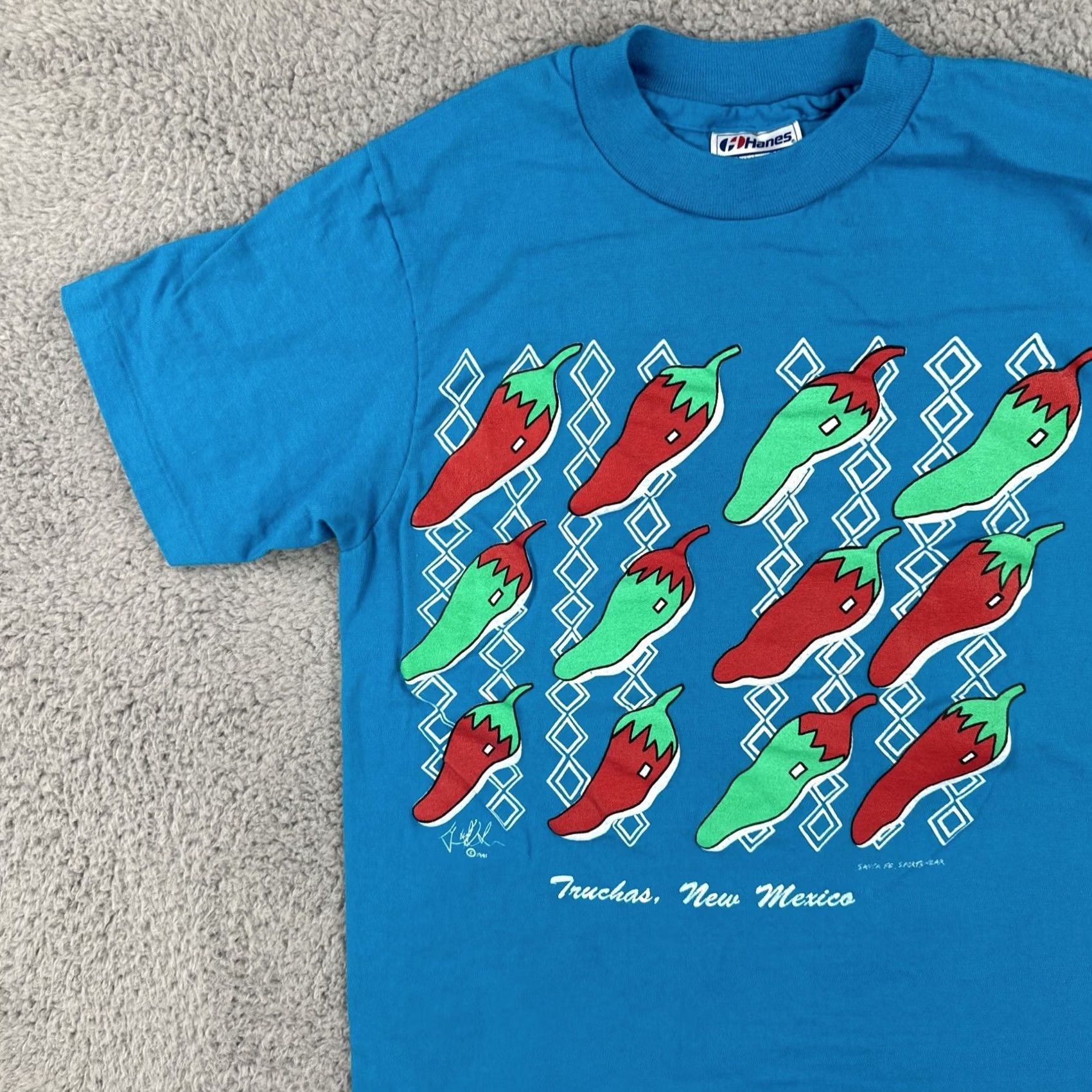 Hanes VINTAGE Hanes Beefy-T Mens S Blue T Shirt Single Stitch Made In USA 1990s Graphic Tee Cotton Blend Short Sleeve Mens Size US S / EU 44-46 / 1 - 4 Thumbnail