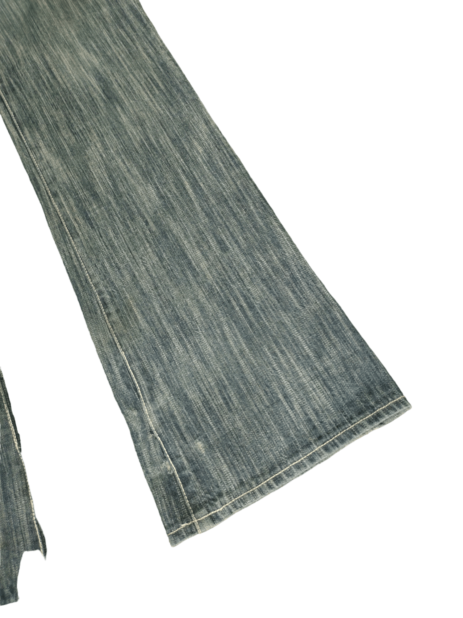 If Six Was Nine Flare Jeans Body Butter Distress Faded Boot Cut Y2k Mudmax Size US 33 - 8 Thumbnail