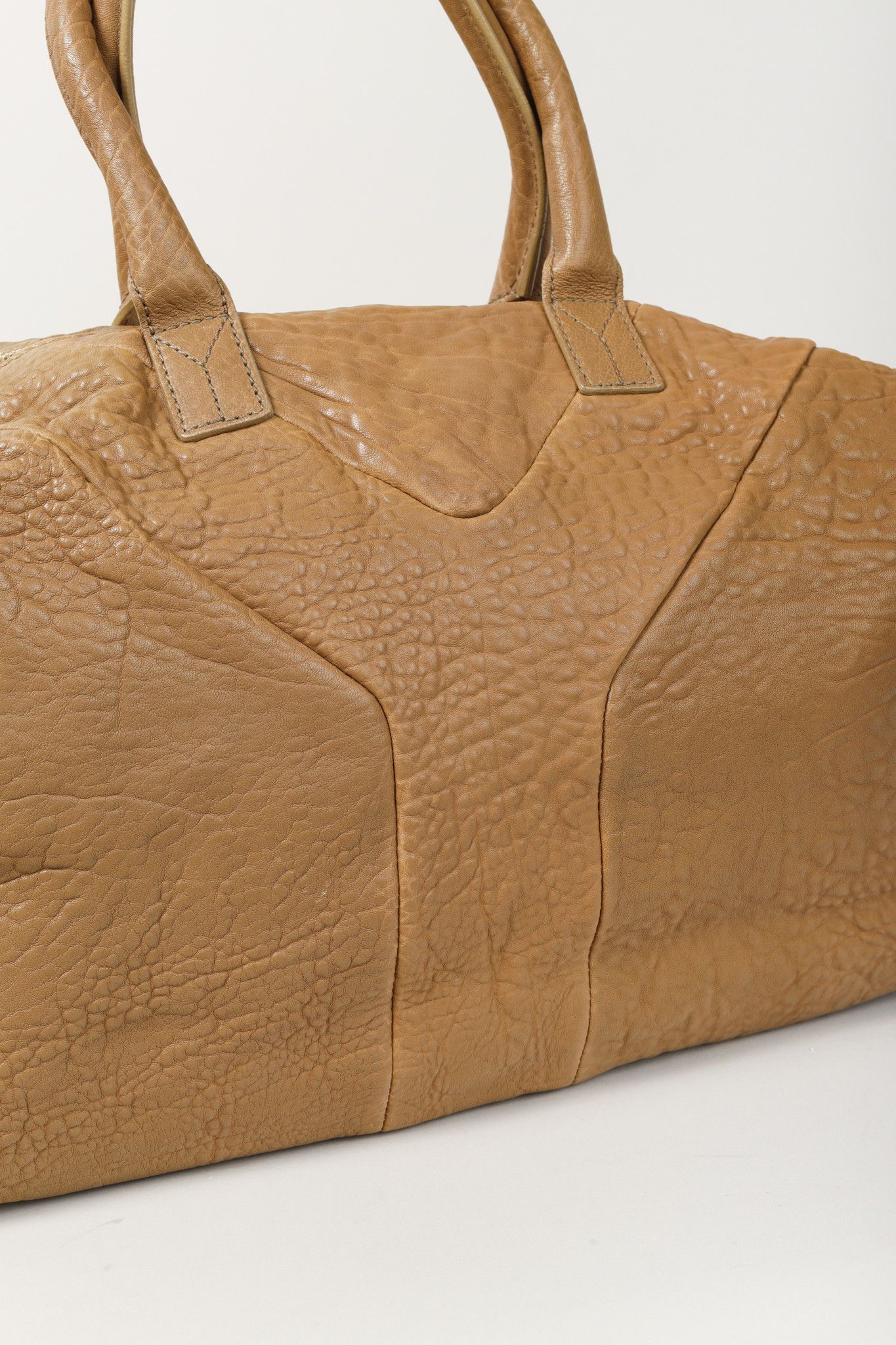 Yves Saint Laurent Yves Saint Laurent Easy Tan-Pebbled-Leather Handbag Size ONE SIZE - 8 Thumbnail