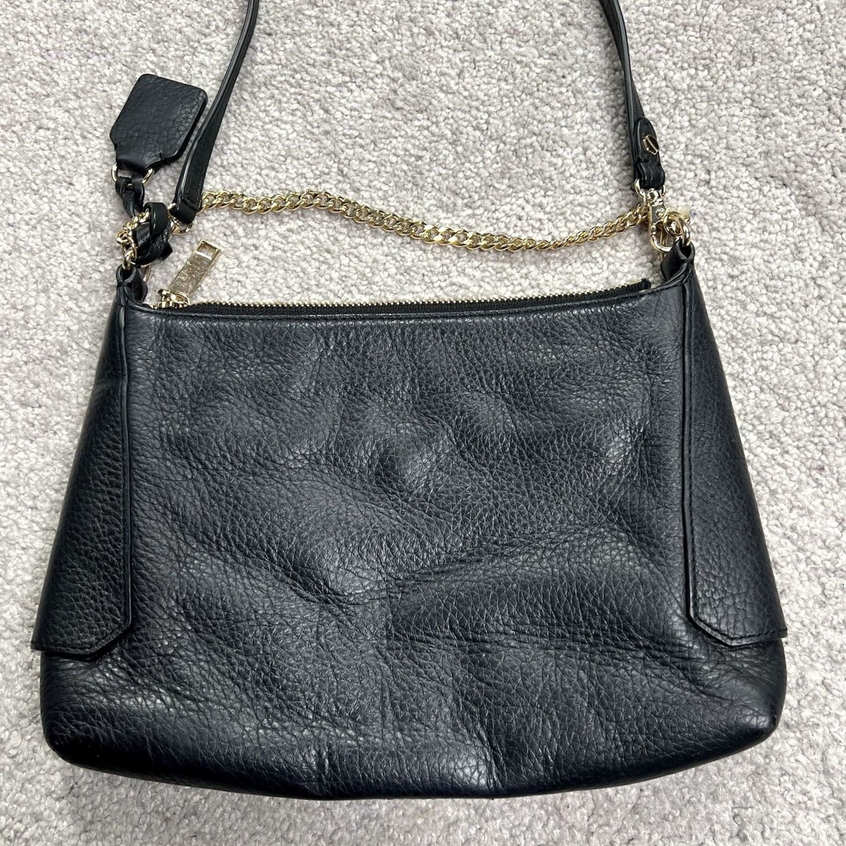 Henri Bendel Henri Bendel Black Pebbled Leather Crossbody Shoulder Bag Zip Top Purse Size M / US 6-8 / IT 42-44 - 5 Thumbnail