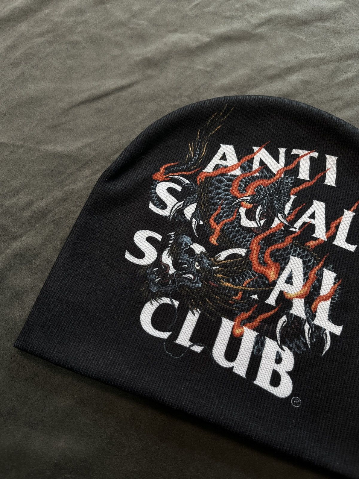 Japanese Brand Anti Social Socail Club ASSC Quivering Liquids Beanie OS BLK Size ONE SIZE - 2 Thumbnail