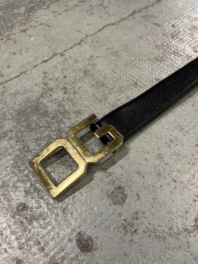 Dolce & Gabbana 2000s Dolce & Gabbana Golden DG Brown Leather Belt Size ONE SIZE - 5 Thumbnail