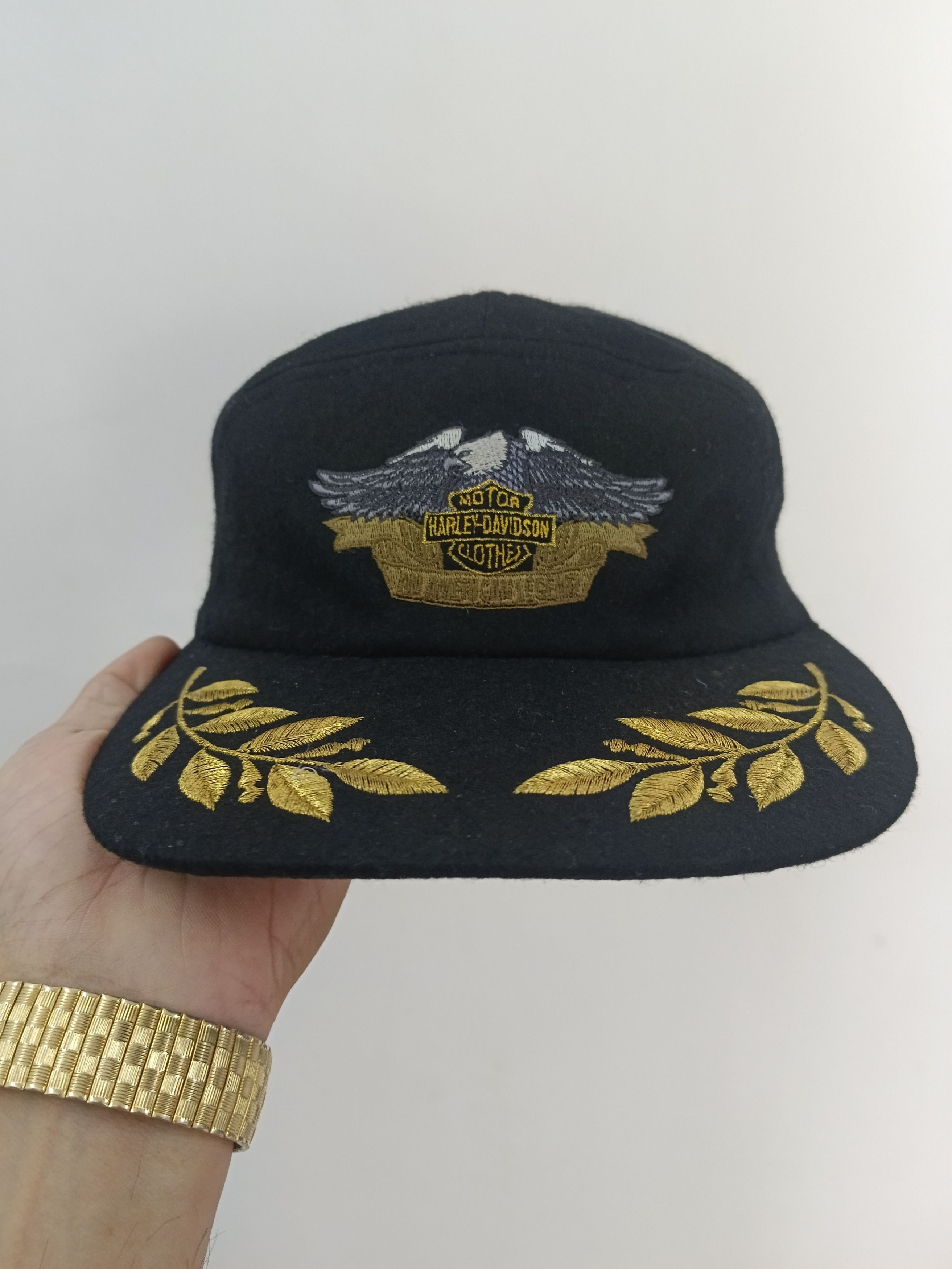 Harley Davidson Vintage Harley Davidson Eagle Logo Captain's Wool Size ONE SIZE - 2 Thumbnail