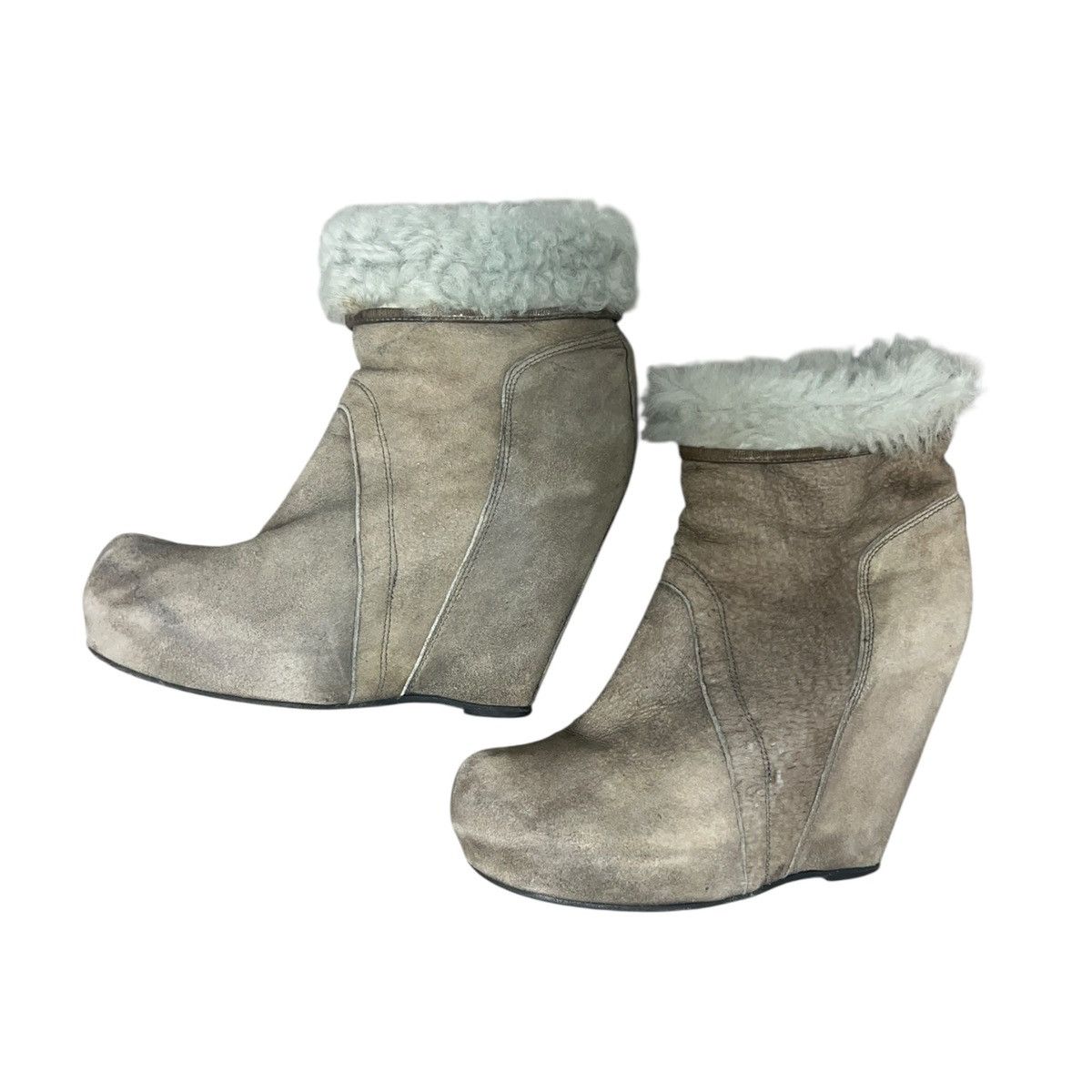 Rick Owens Rick owens fur wedge boots Size US 8 / EU 41 - 3 Thumbnail