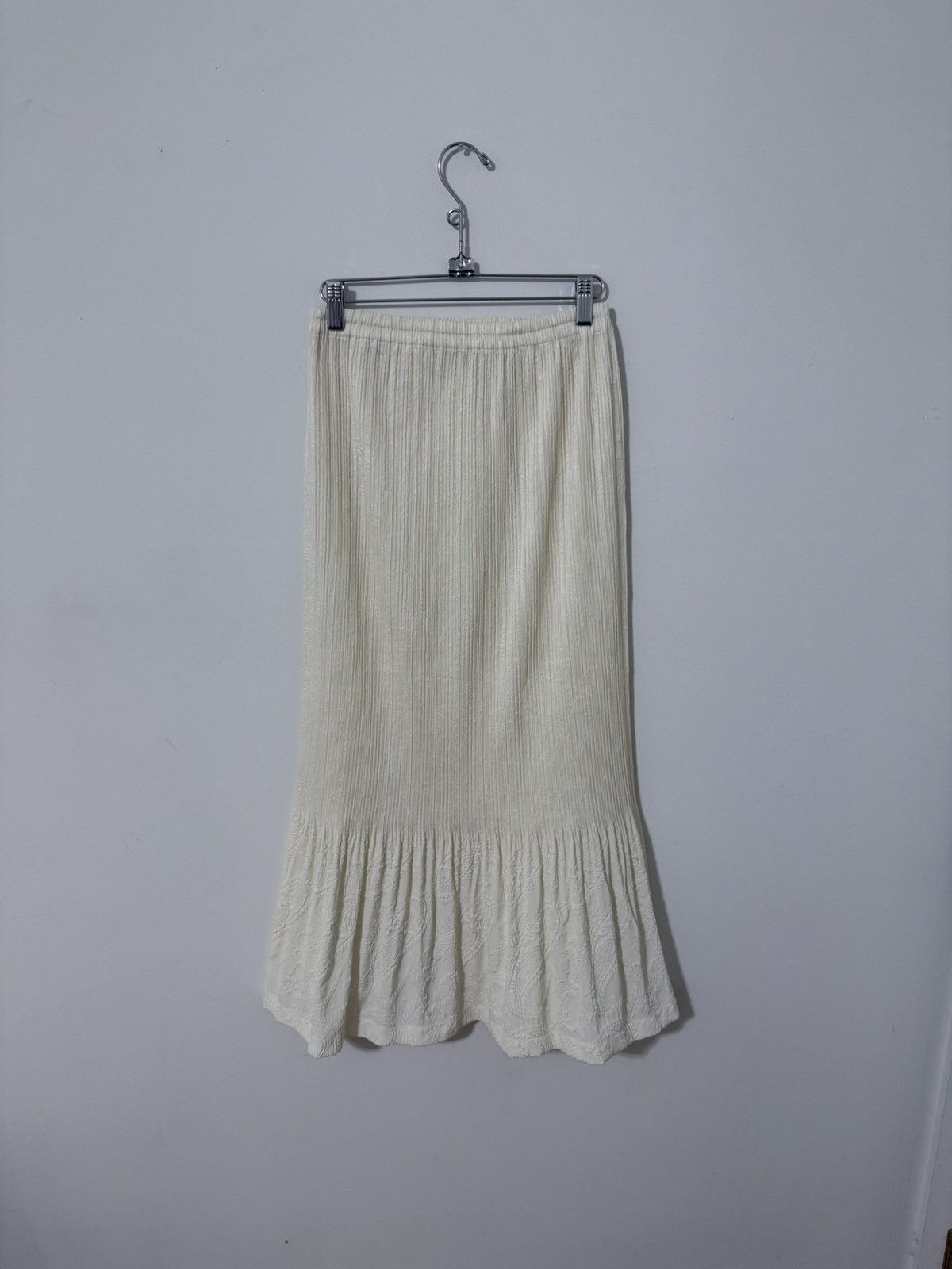 Issey Miyake Issey Miyake Vintage White Pattern Pleated Skirt Size 30" / US 8 / IT 44 - 4 Thumbnail
