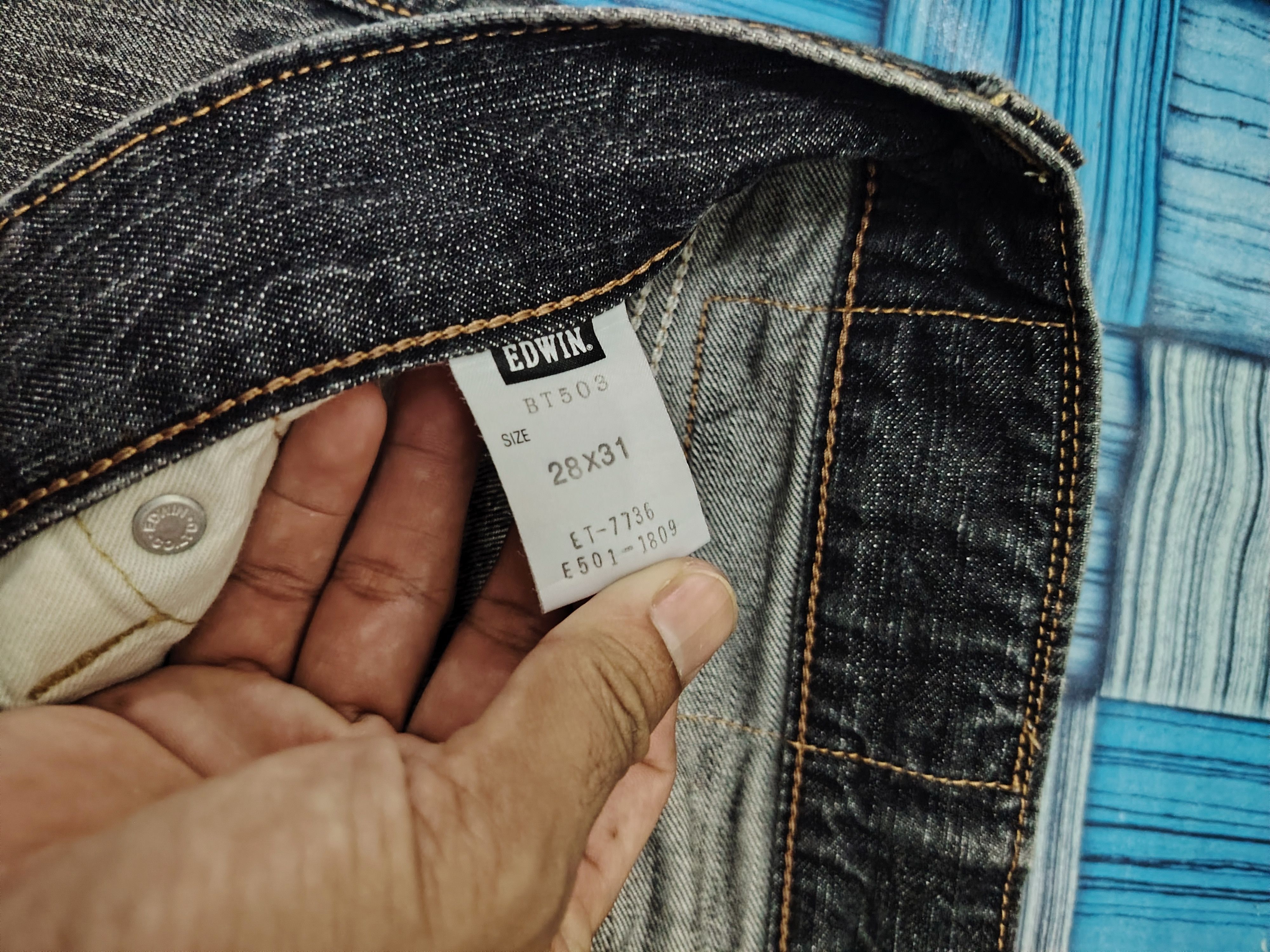 Who Decides War Japanese Edwin 503 Blue Trip Flared Jeans Distressed Jeans Size US 30 / EU 46 - 11 Thumbnail