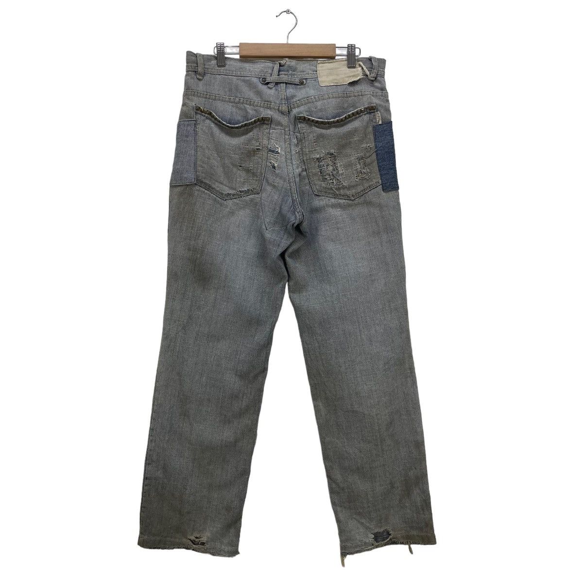 If Six Was Nine Trashed Japanese Brand Distressed Denim Jacket Size US 34 / EU 50 - 3 Thumbnail