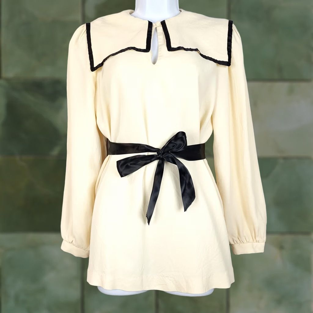 Vintage VINTAGE Jeanette Maternities White Tunic Blouse Maternity Large Size L / US 10 / IT 46 - 1 Thumbnail