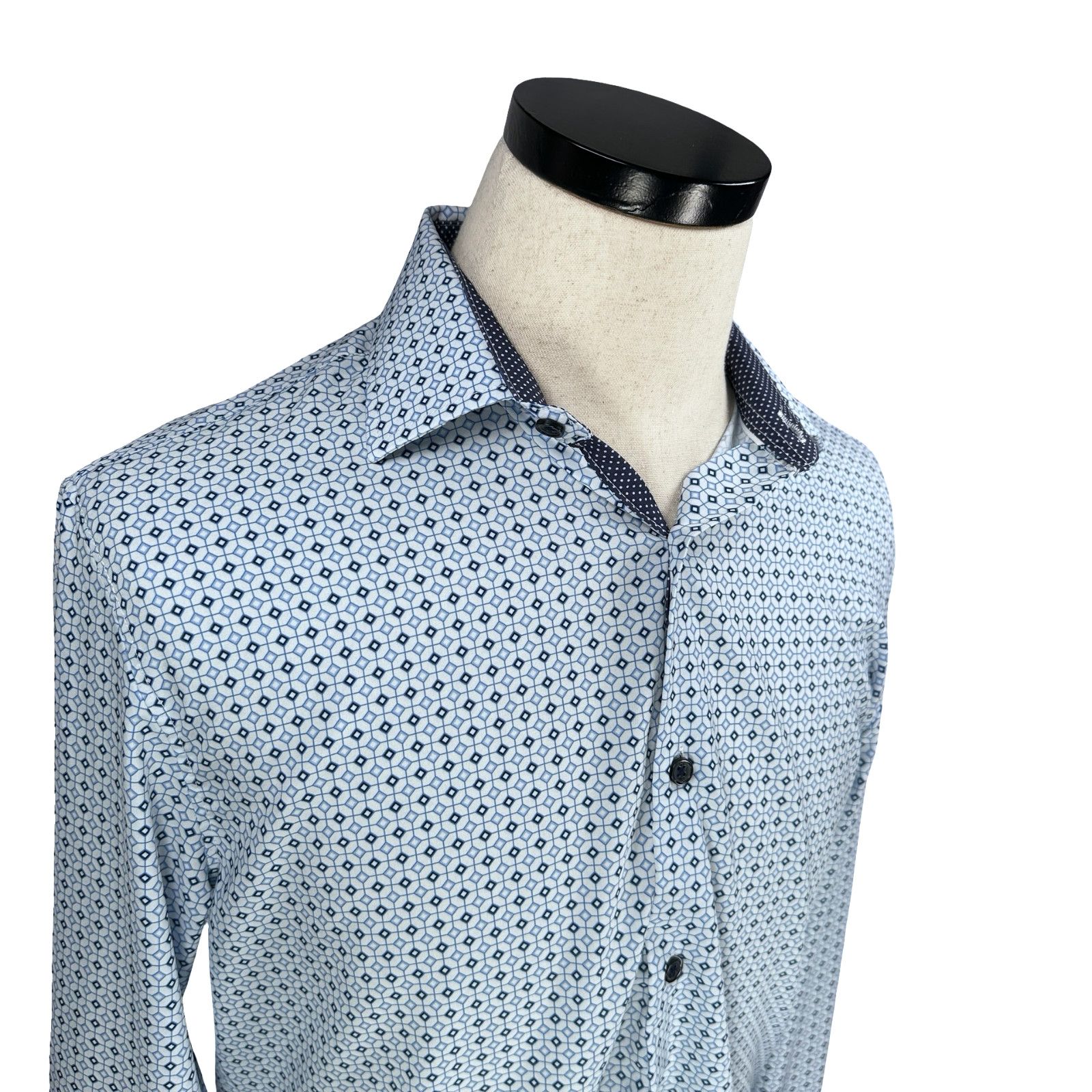 Other WRK Dress Shirt Men’s 15.5 White Geometric Print Slim Fit Size US M / EU 48-50 / 2 - 2 Thumbnail