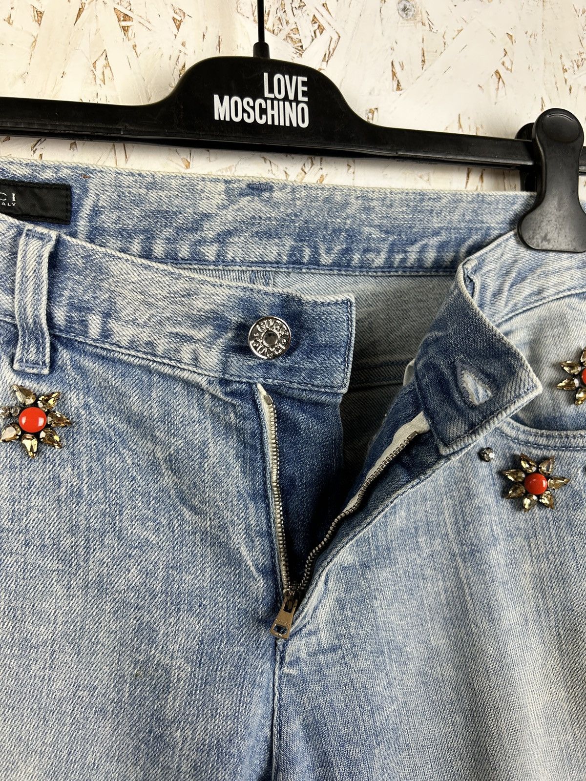 Gucci Gucci 60’s Skinny Flower Applique Denim Jeans Size 26" / US 2 / IT 38 - 5 Thumbnail