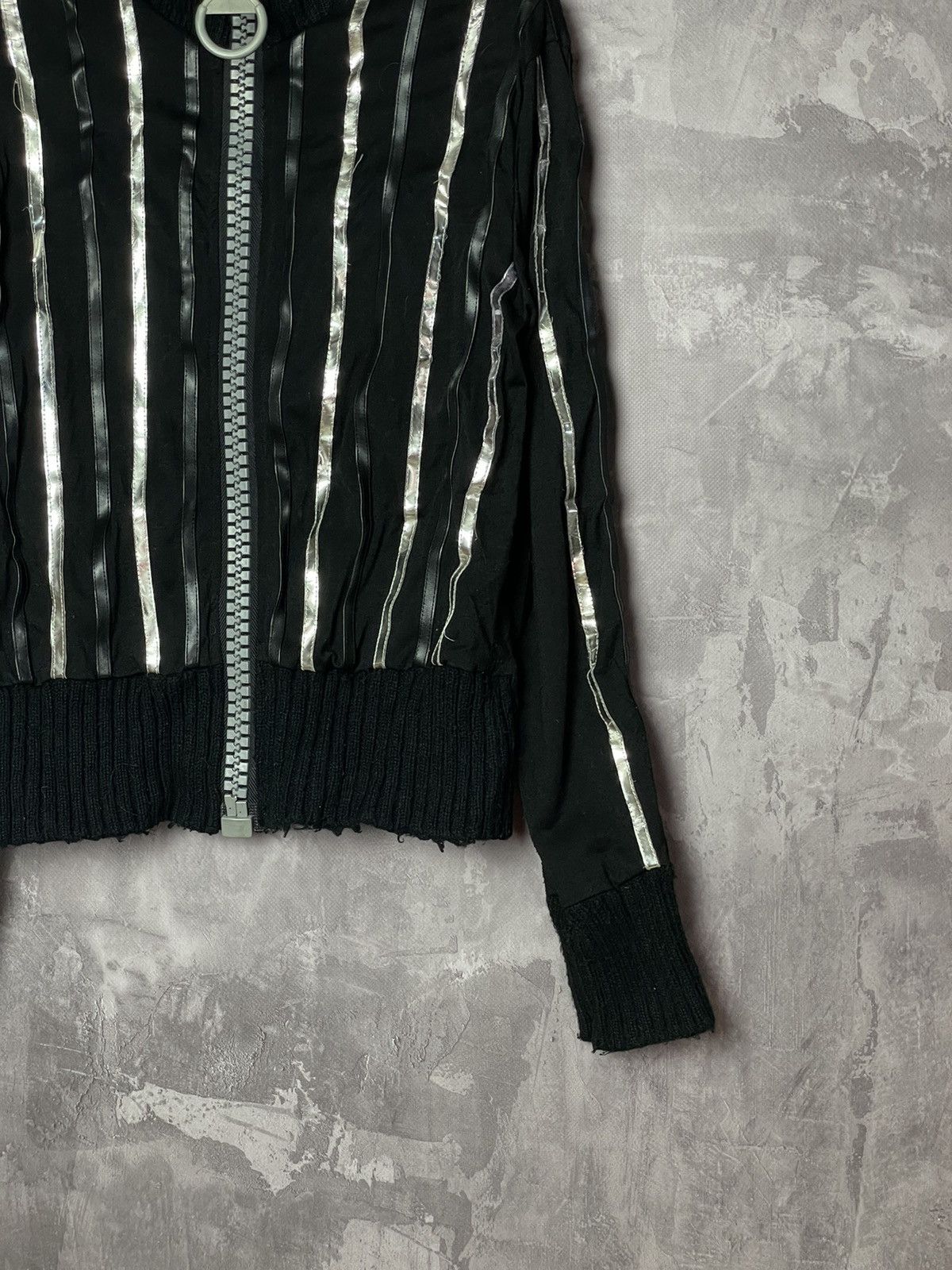 Japanese Brand × Vintage Y2K VTG 90s Japanese style 3D striped knit sweater full zip Size M / US 6-8 / IT 42-44 - 4 Thumbnail