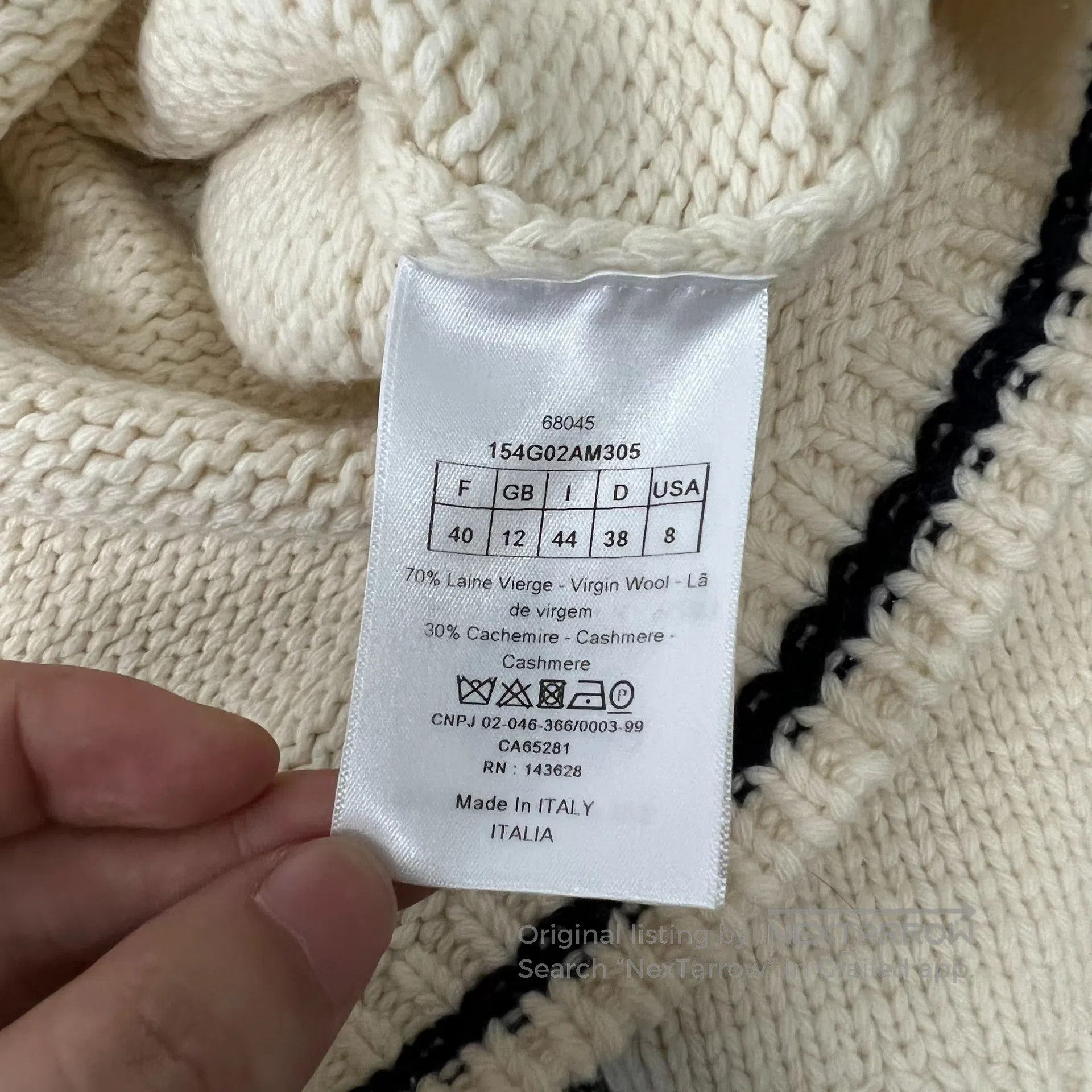 Dior Dior Letter slogan: Cashmere blended knit cardigan jacket| Size L / US 10 / IT 46 - 7 Thumbnail
