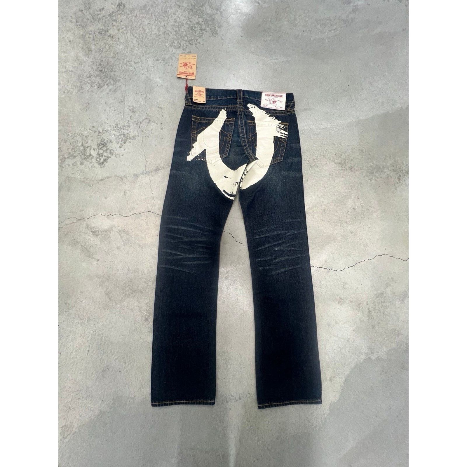True Religion RICKY PAINTED HORSESHOE BIG T STRAIGHT JEAN Size US 30 / EU 46 - 1 Thumbnail