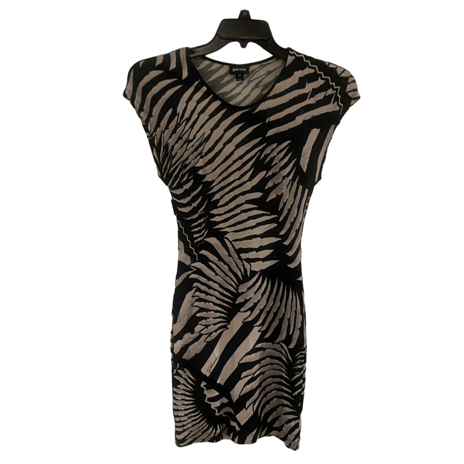 Just Cavalli Just Cavalli Winged Bodycon Dress SZ. 38 Black White Size S / US 4 / IT 40 - 3 Thumbnail