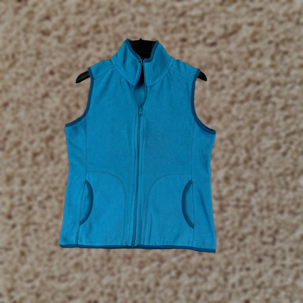 Old Navy VINTAGE Old Navy Vest Womens Small Blue Full Zip Polyester Fleece Full Zip Mock Neck Size S / US 4 / IT 40 - 1 Thumbnail