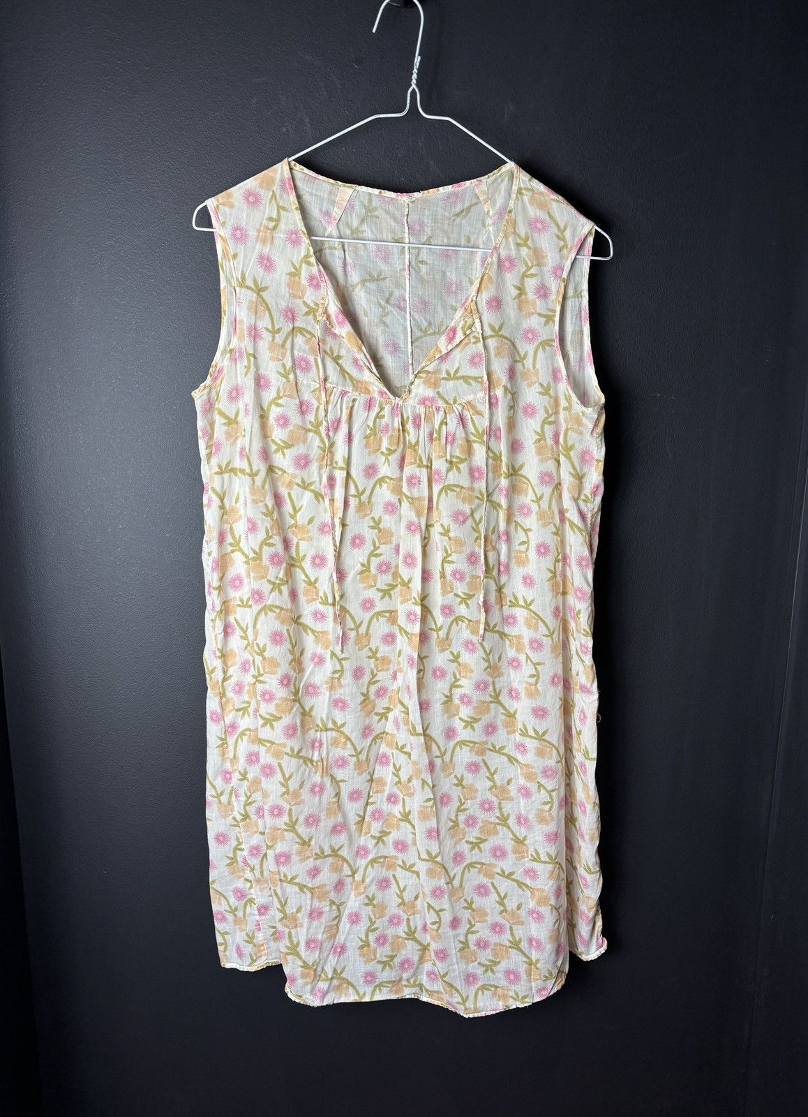 Vintage Vintage Sheer Dress Floral Pullover Frock Seethrough Slip Size M / US 6-8 / IT 42-44 - 8 Thumbnail