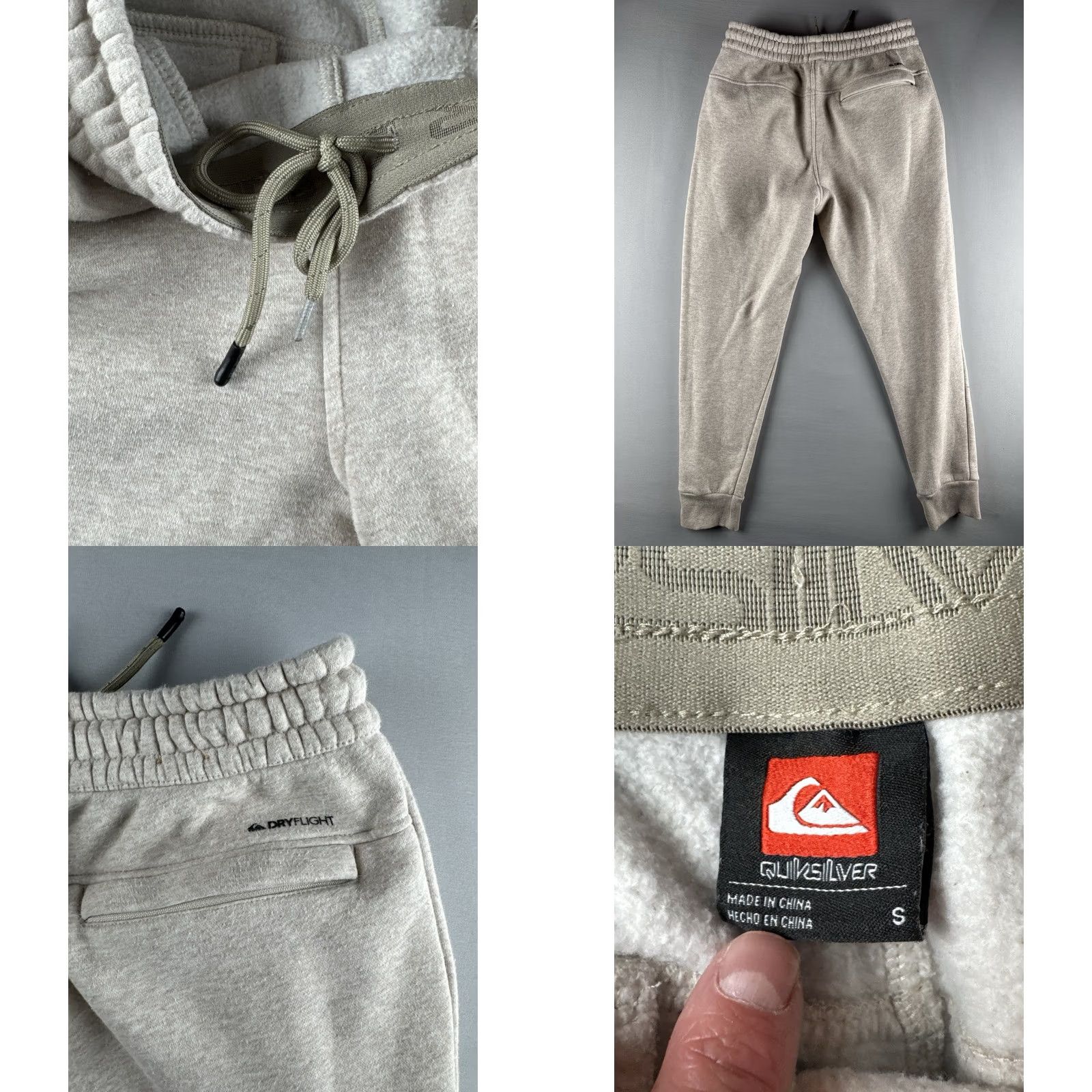 Quiksilver Quiksilver Fleece Jogger Sweatpants Tan Beige Tapered Mens Size S Size US 29 - 8 Thumbnail
