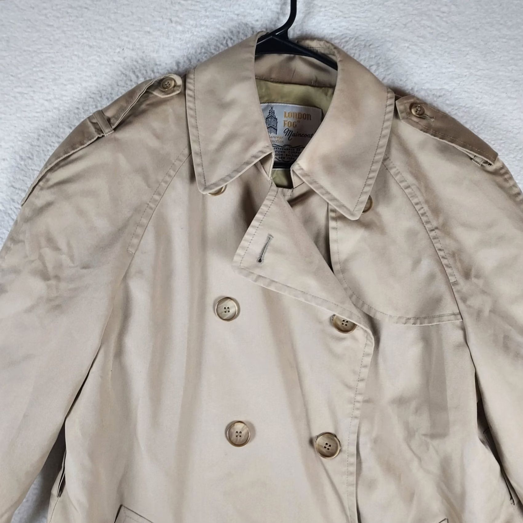 London Fog VINTAGE London Fog Trench Coat Beige 12P Women’s Double Breasted Long Coat USA Mens? Size XL / US 12-14 / IT 48-50 - 4 Thumbnail