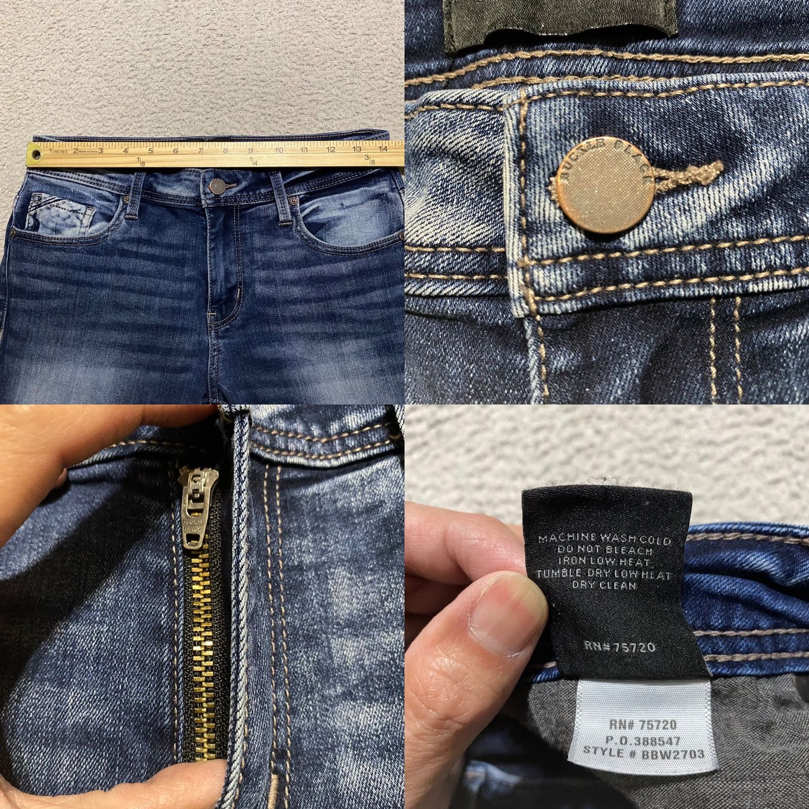 Buckle Black Buckle Black Jeans Women's Medium Wash Slim Skinny 26 Blue Denim 5-Pocket Stretch Regular Rise Denim Vintage No N/A Size 26" / US 2 / IT 38 - 8 Thumbnail