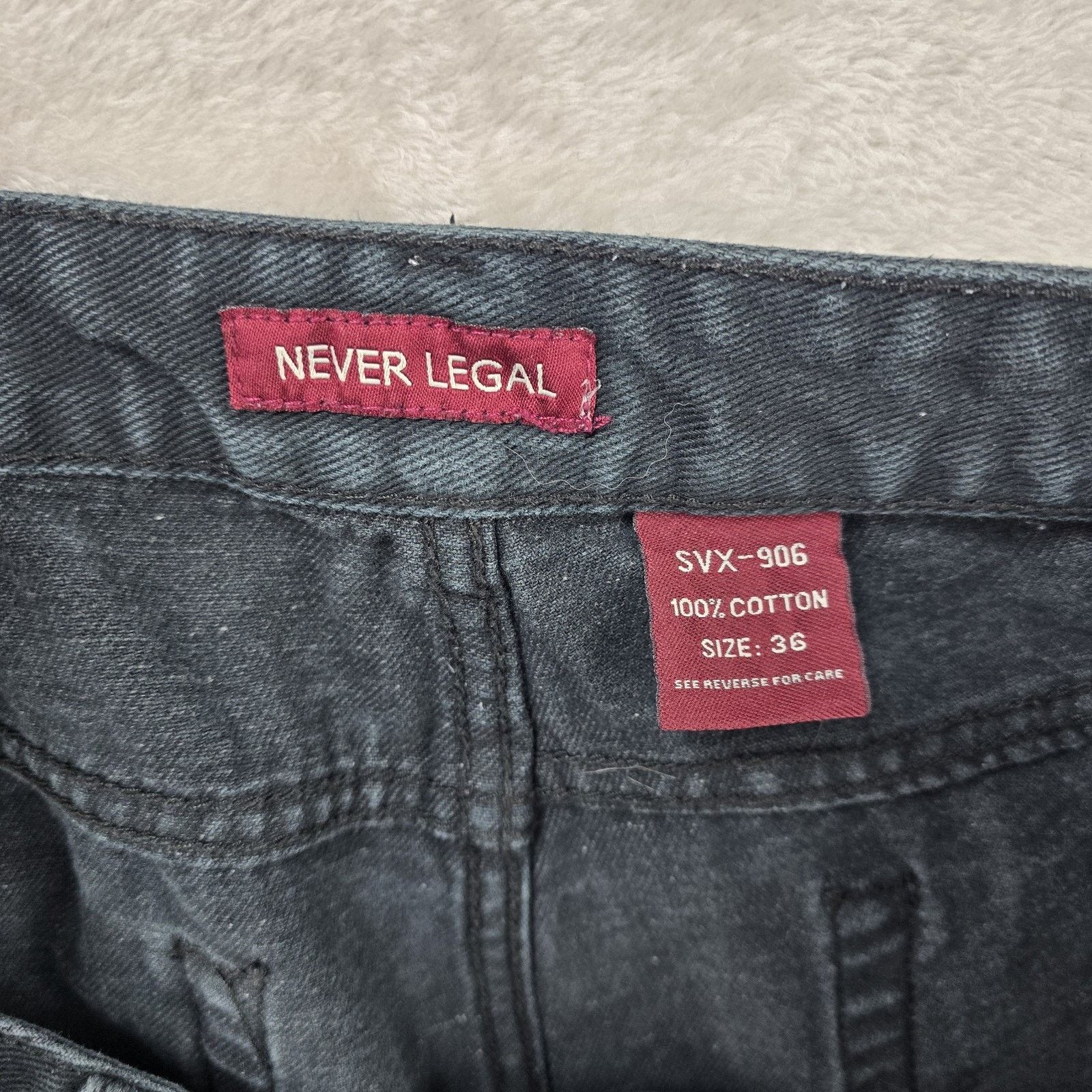 Other Sergio Never Legal Jeans Mens 36x32 Black Grunge Vintage Y2K Size US 36 / EU 52 - 11 Thumbnail