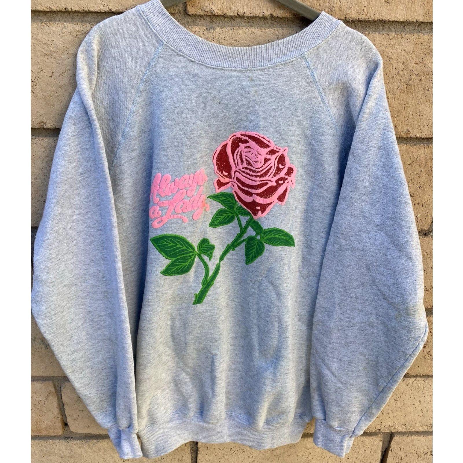 Vintage VINTAGE Hanes Her Way Graphic Sweatshirt Raglan Blue XL Ladies Crew Neck, Flower Print, Long Sleeve, Pullover, Raglan Sweatshirt, Vintage Size XL / US 12-14 / IT 48-50 - 2 Thumbnail