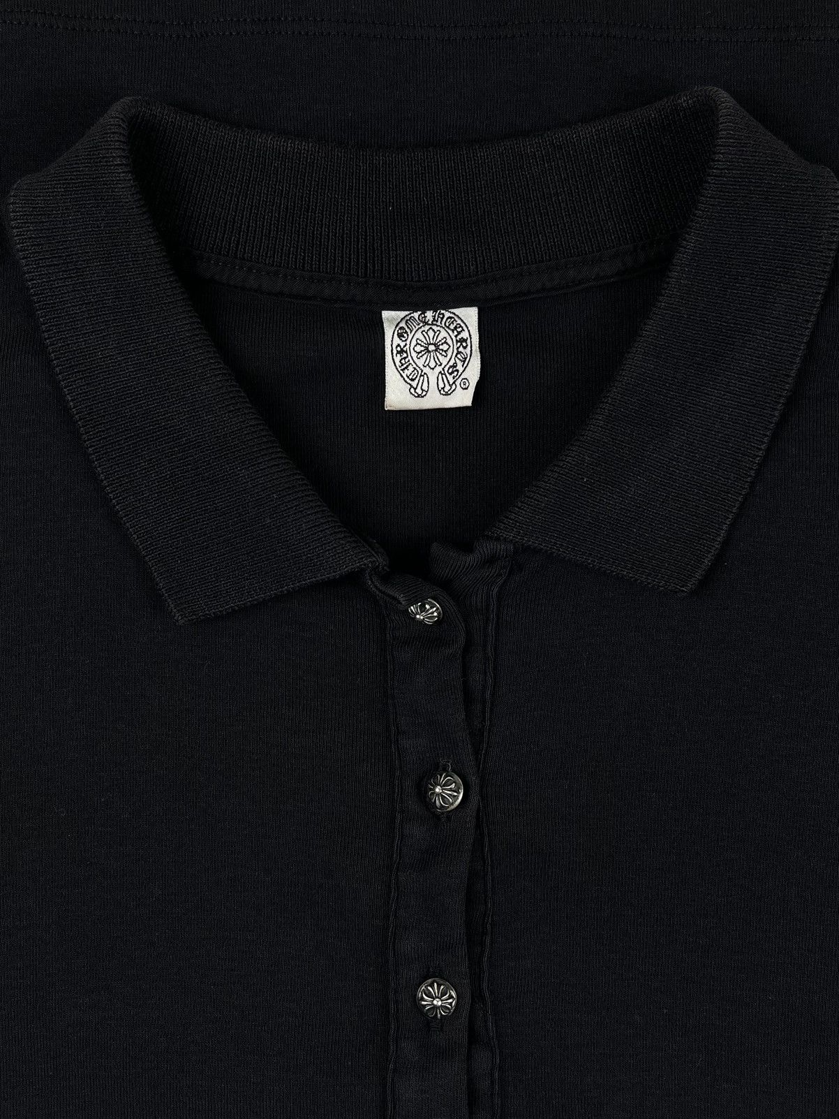 Chrome Hearts Chrome Hearts Vintage Silver Plus Button Baby Polo Tshirt Size ONE SIZE - 3 Thumbnail
