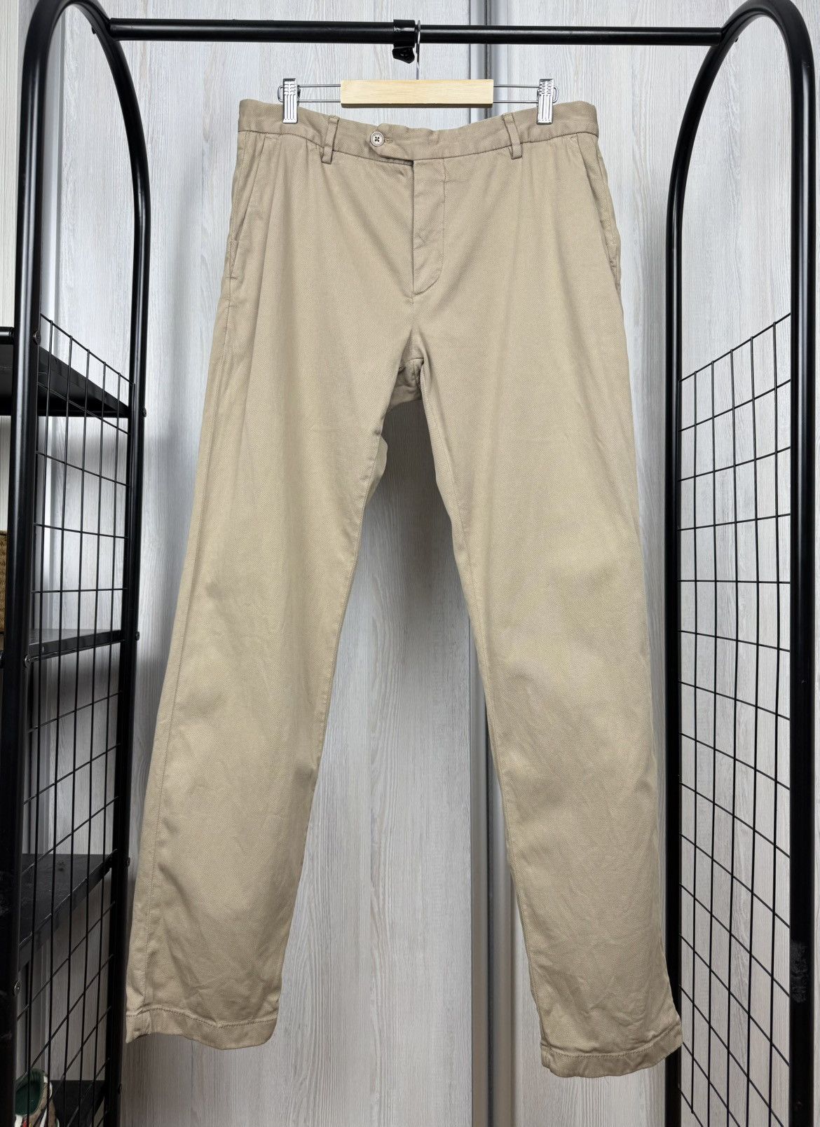 Boggi Boggi Milano beige classic pattern chinos casual pants Size US 34 / EU 50 - 1 Thumbnail