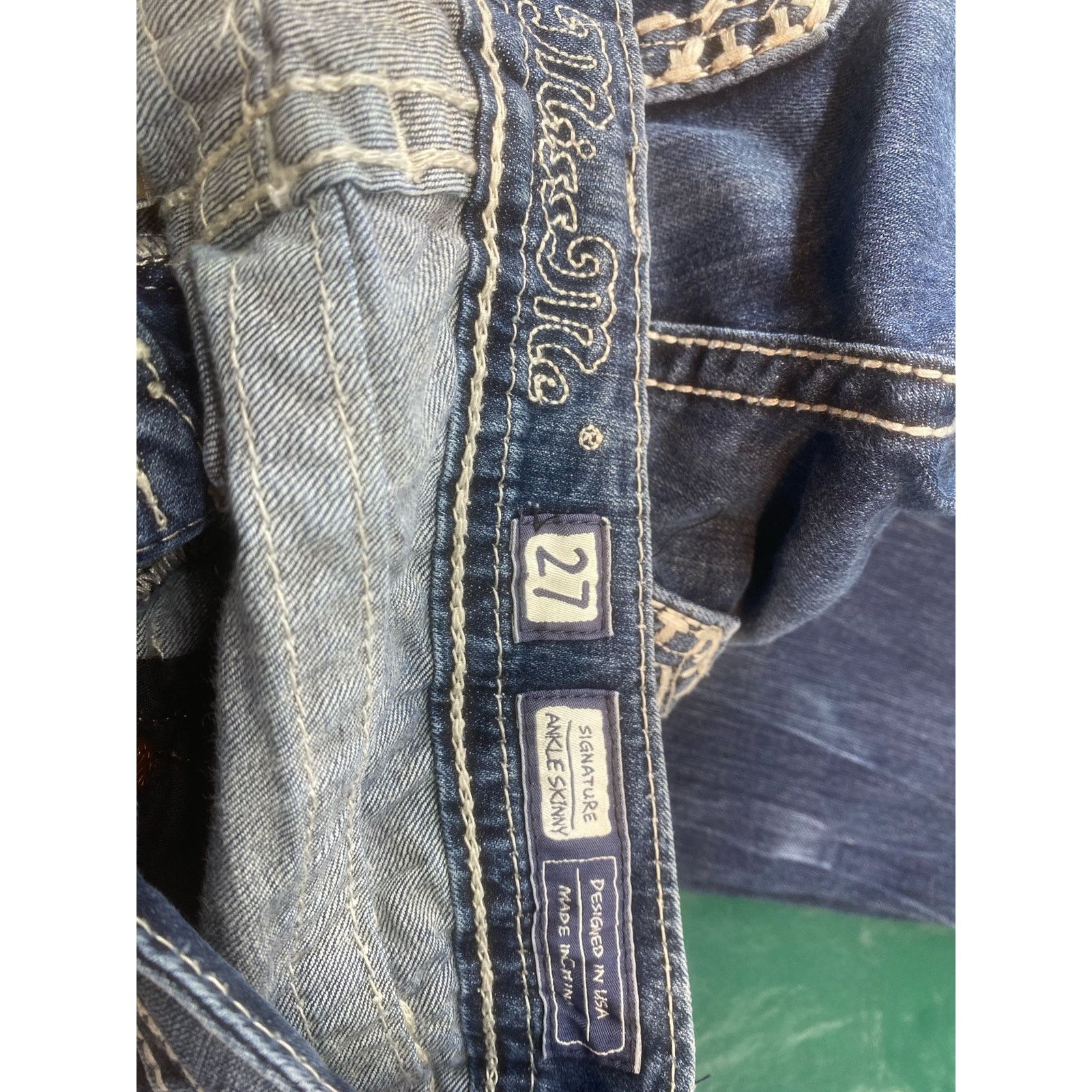 Miss Me MISS ME Size 27 Denim Mid-Rise Ankle Skinny Y2K Distressed Size 27" / US 4 / IT 40 - 6 Thumbnail
