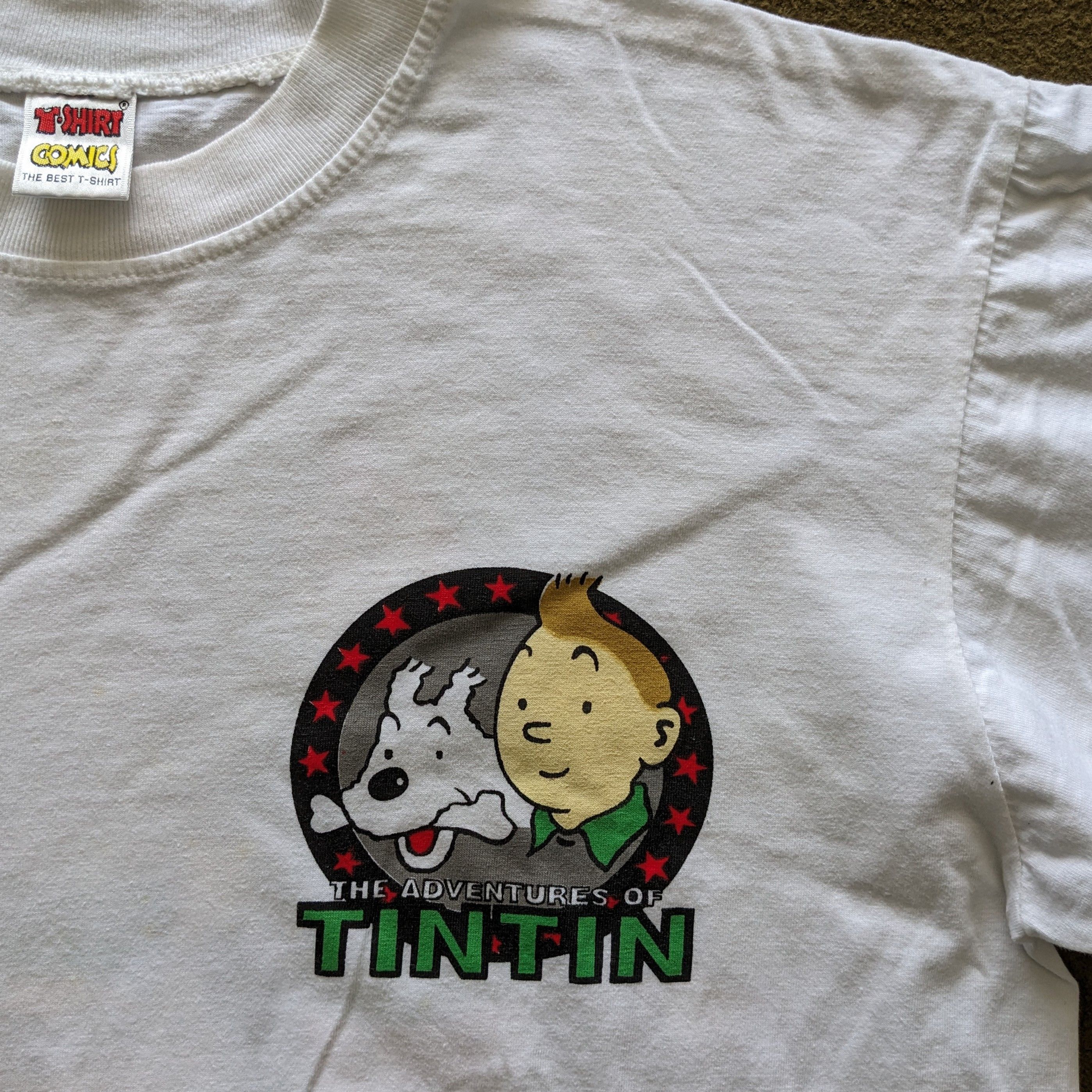 Vintage Vintage 90's The Adventure Of Tintin And Snowy T-shirt Size US L / EU 52-54 / 3 - 4 Thumbnail