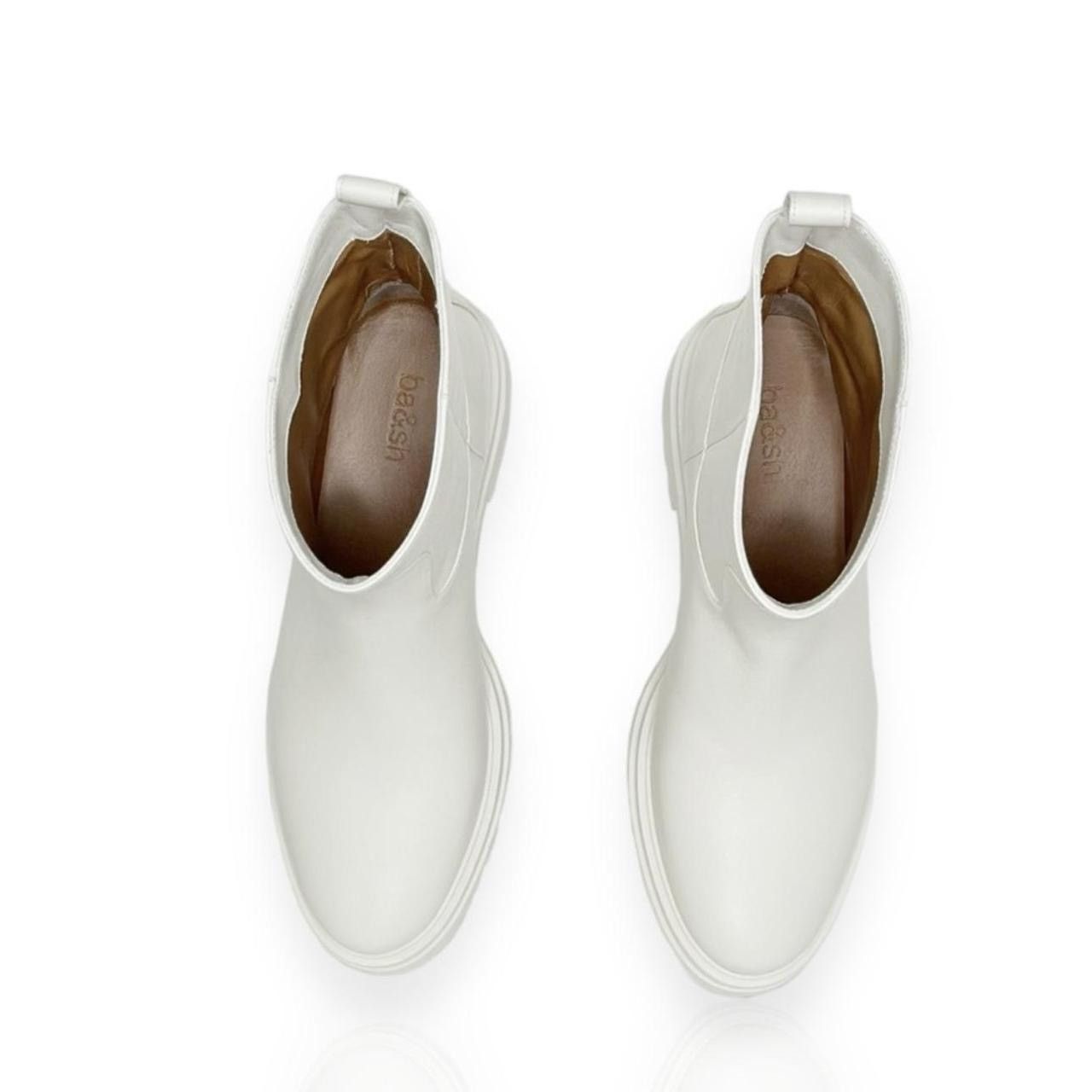 ba&sh BA&SH Navy Cighter Leather Ankle Boots, Off White, FR40/US9 Size US 9 / IT 39 - 5 Thumbnail
