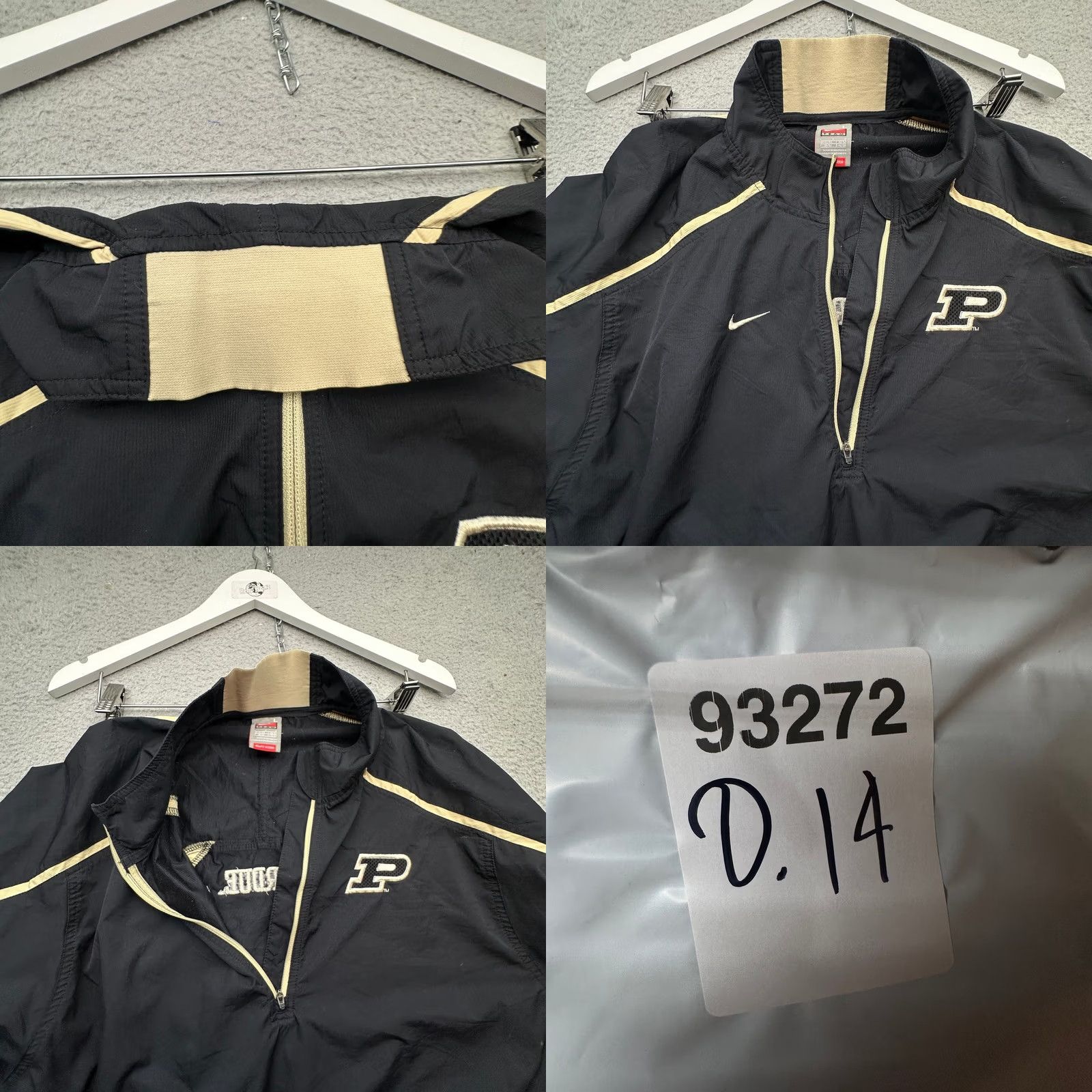 Nike Nike Team Fit Storm Purdue Boilermakers 1/4 Zip Windbreaker Jacket Mens Large Black Size US L / EU 52-54 / 3 - 9 Thumbnail