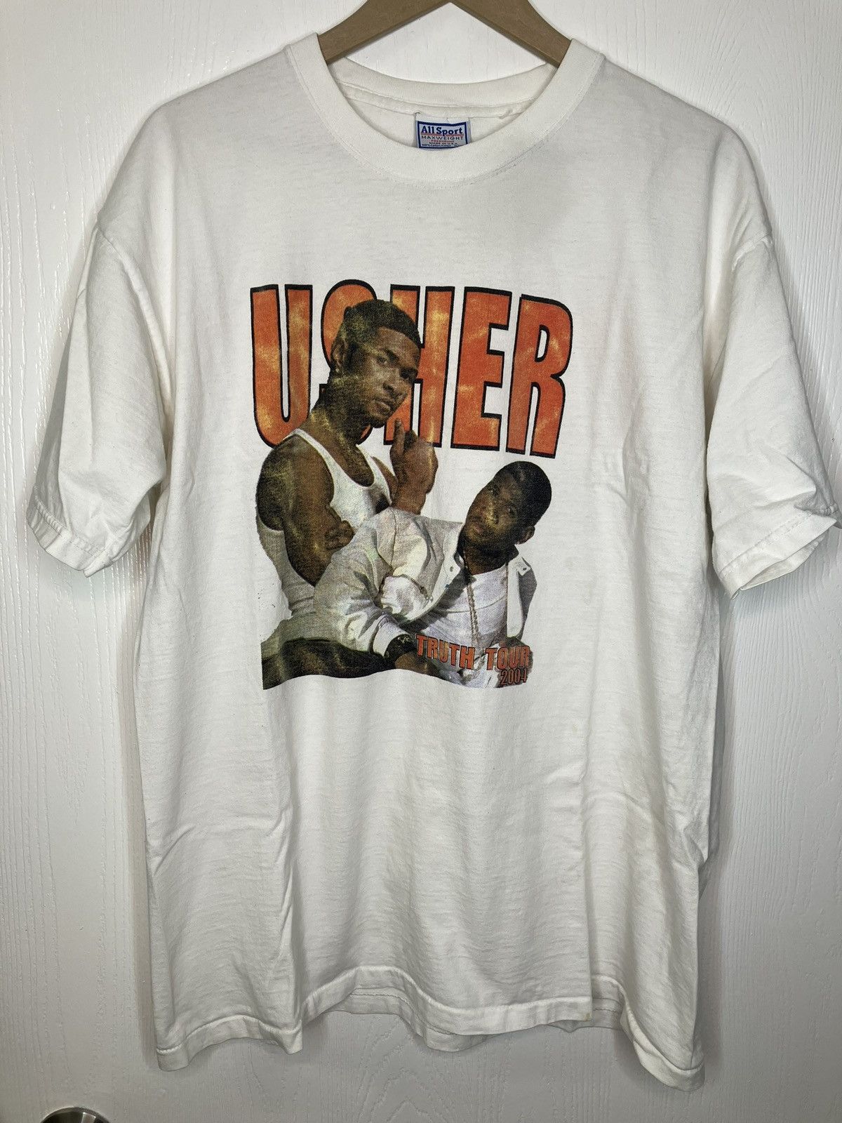 2004年　00s　Usher The Truth Tour TeeサイズXL Vintage Y2K 2004 Usher The Truth tour white short sleeve tee