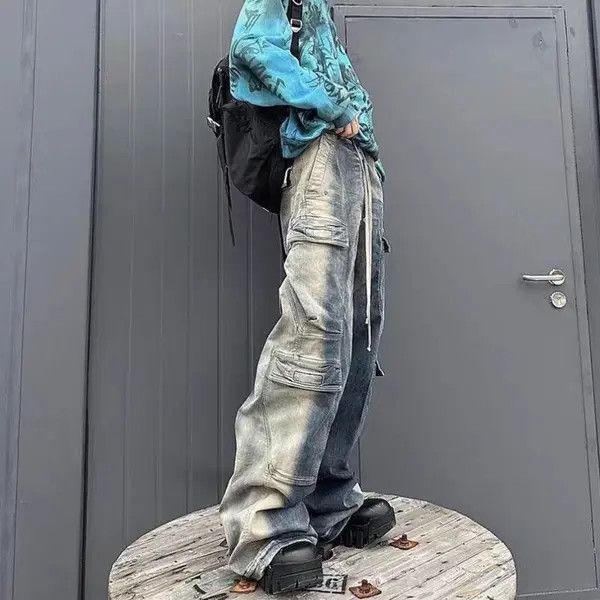 Japanese Brand × Jean Retro street gradient straight wide leg jeans Size US 32 / EU 48 - 4 Thumbnail
