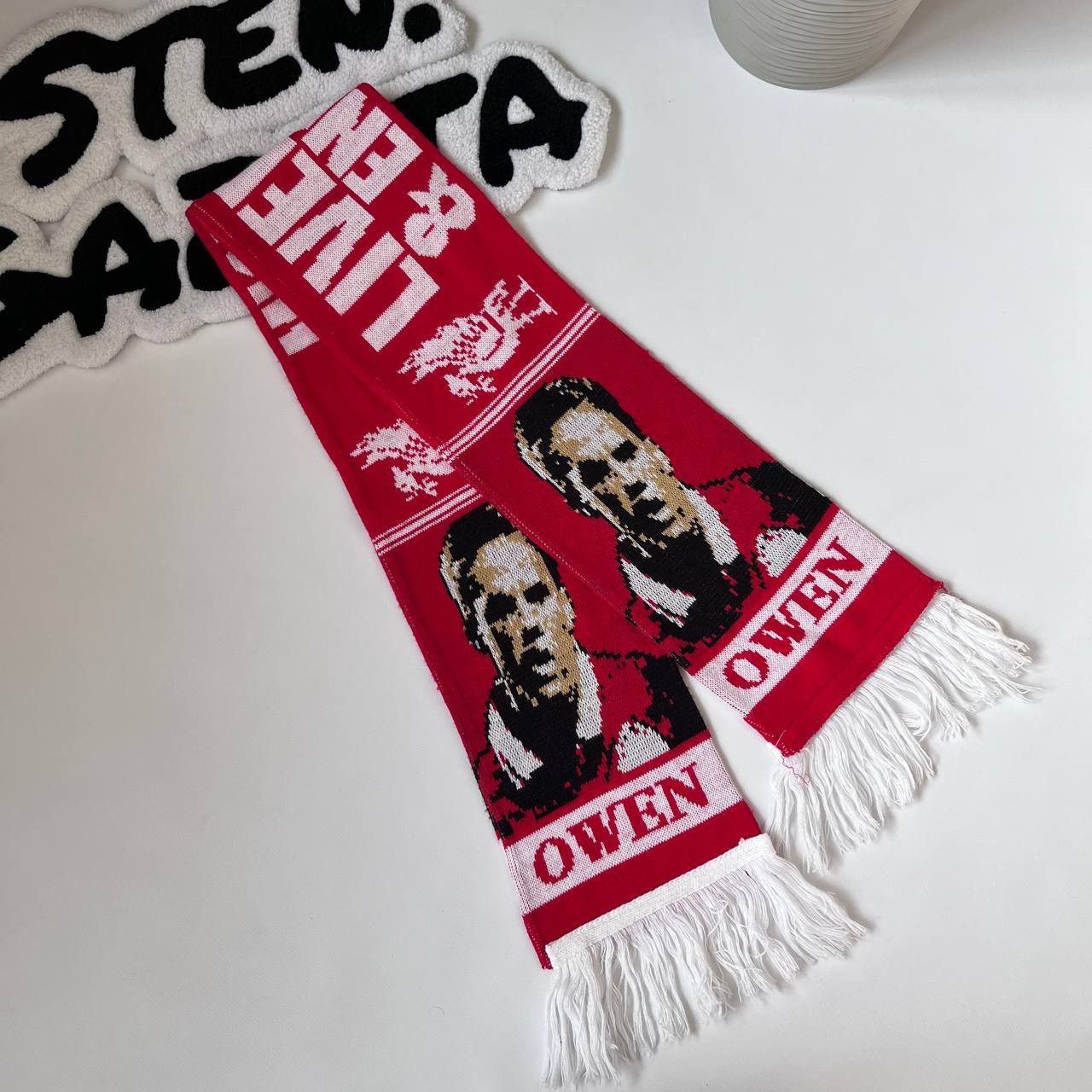 Vintage Liverpool Scarf Michael OWEN Football Soccer Size ONE SIZE - 4 Thumbnail