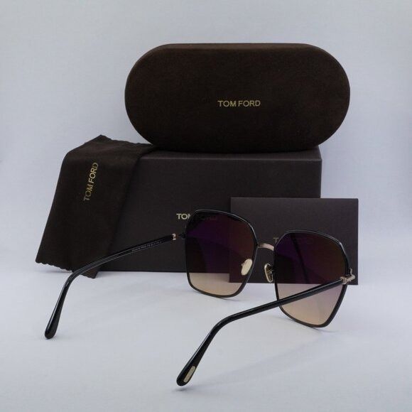 Tom Ford Tom Ford Claudia-02 FT0839 01B Sunglasses Gold/Black Frame Size ONE SIZE - 10 Thumbnail