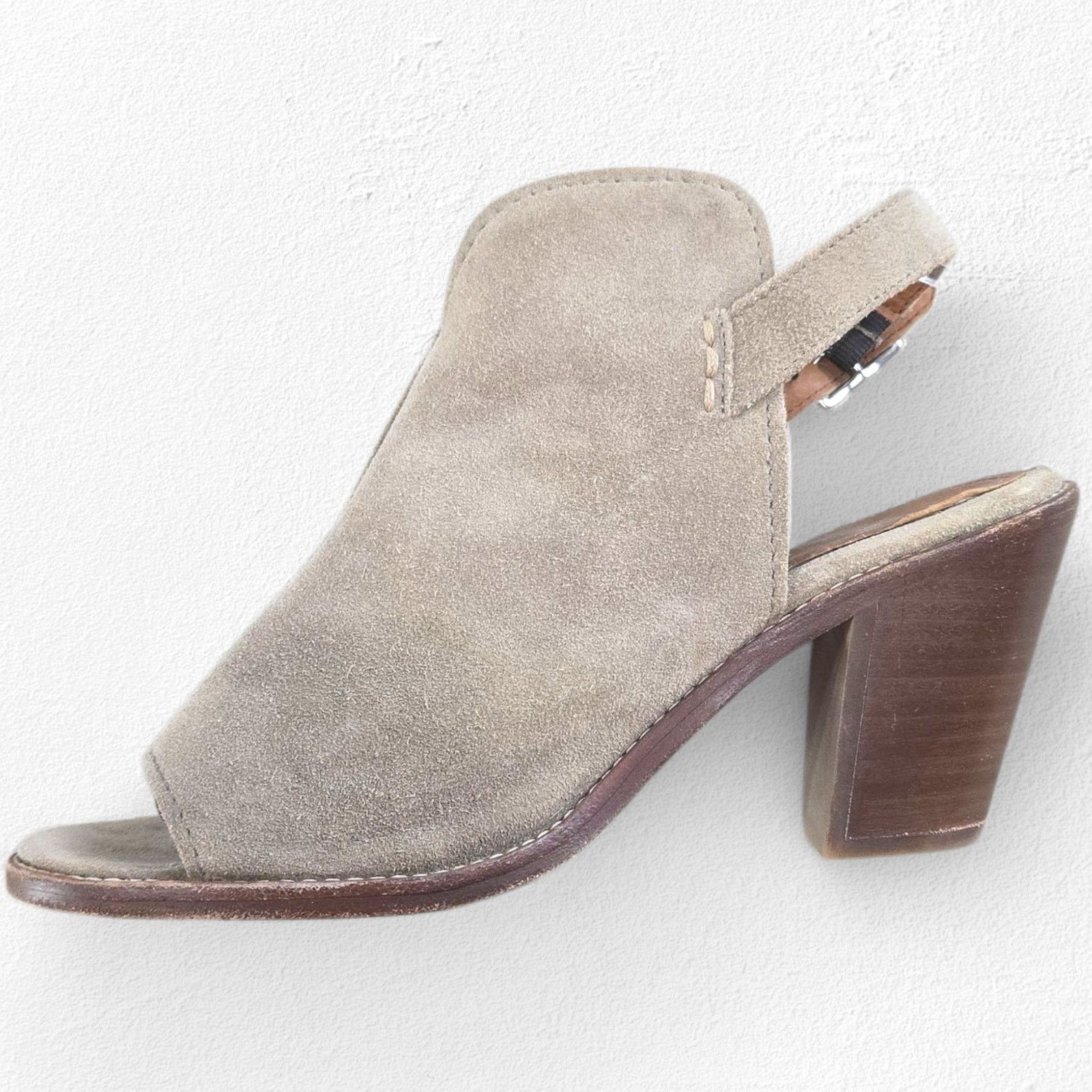 Frye Frye Taupe Suede Peep Toe Slingback Booties Size 8 Size US 8 / IT 38 - 9 Thumbnail