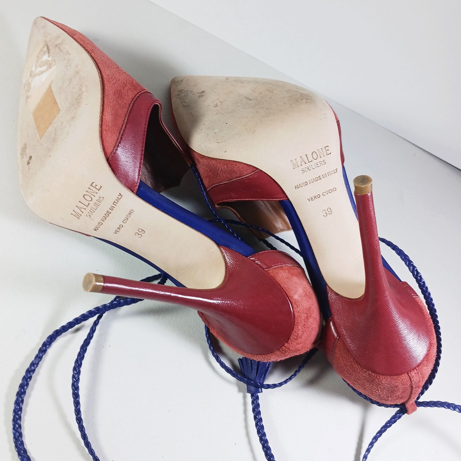 Malone Souliers Malone Souliers Haji Lace-Up Leather Trimmed Suede Pumps Size US 9 / IT 39 - 8 Thumbnail