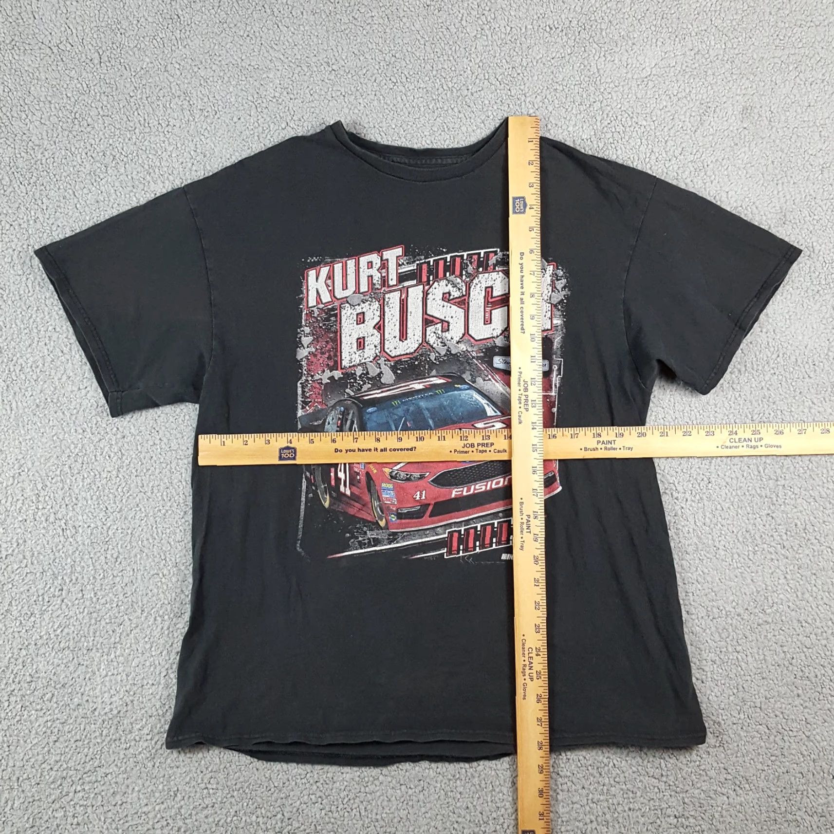 NASCAR Kurt Busch NASCAR Faded Black Short Sleeve Men's Large Car Racing T Shirt Grunge Size US L / EU 52-54 / 3 - 6 Thumbnail