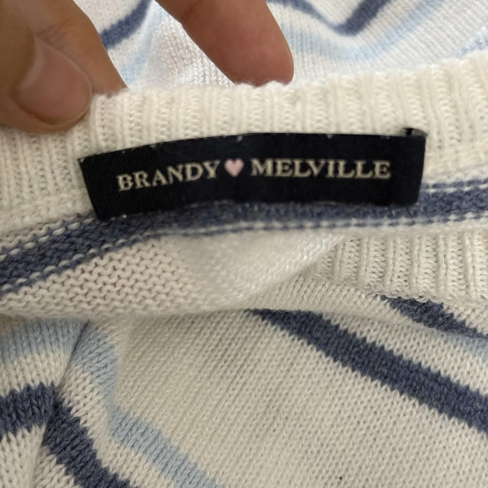 Designer Brandy Melville Striped Knit Sweater Size S / US 4 / IT 40 - 6 Thumbnail