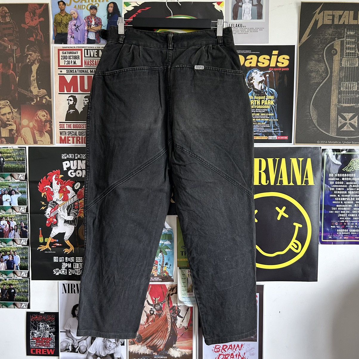 Japanese Brand Vintage Sanjego Faded Black Baggy Jeans Size US 29 - 7 Thumbnail