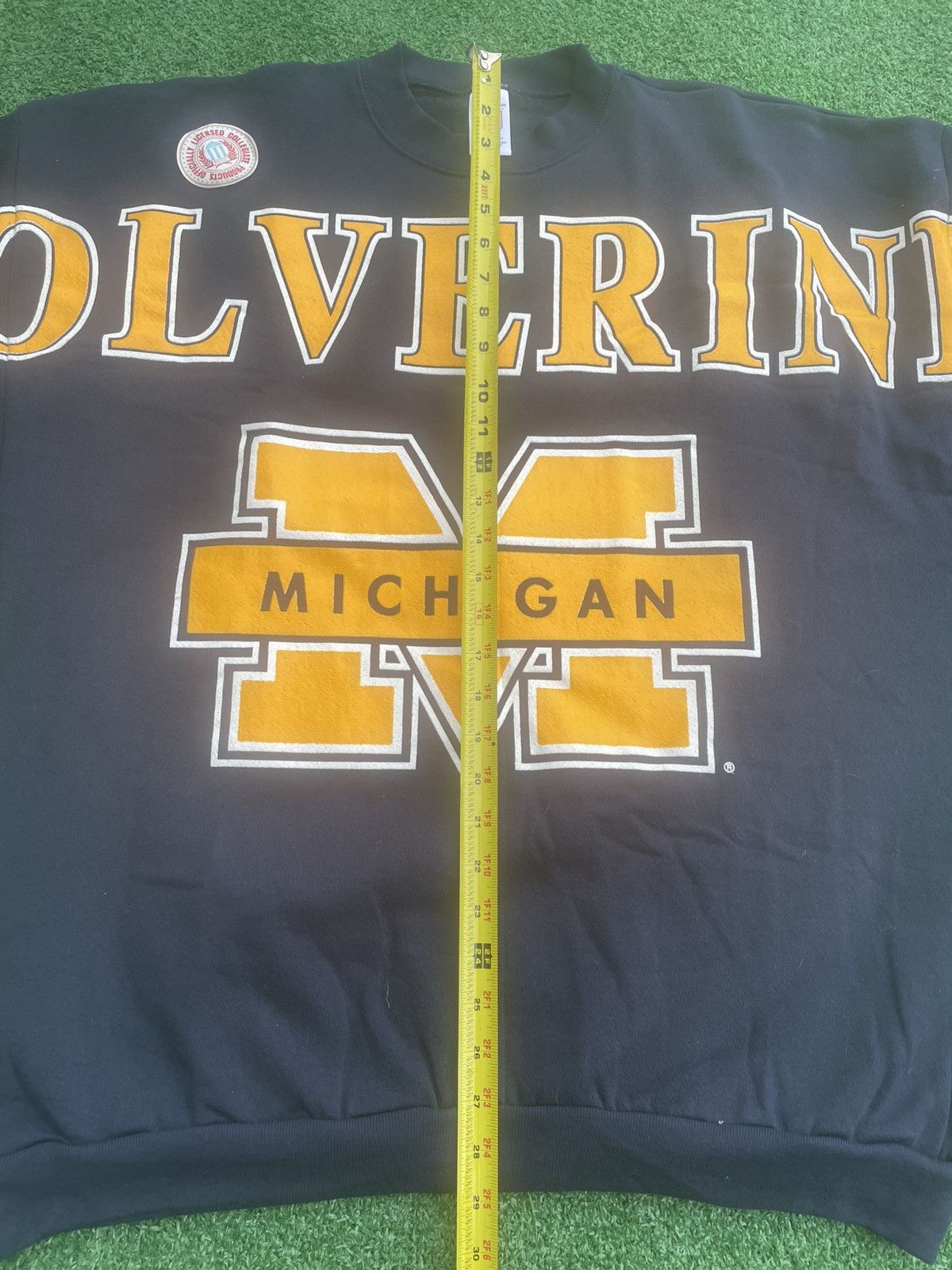 Logo 7 Michigan Wolverines Deadstock Logo 7 90s Spellout Crew Neck Size US XXL / EU 58 / 5 - 3 Thumbnail