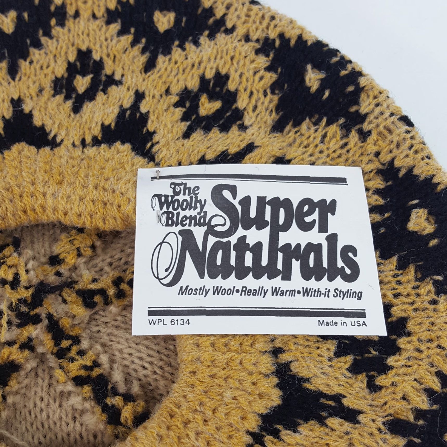 Vintage VINTAGE 80s Knit Wool Brown Diamond Beret Womens One Size Hat France Beret Winter Boho Hipster Retro Warm Wool Beret Womens Size ONE SIZE - 7 Thumbnail