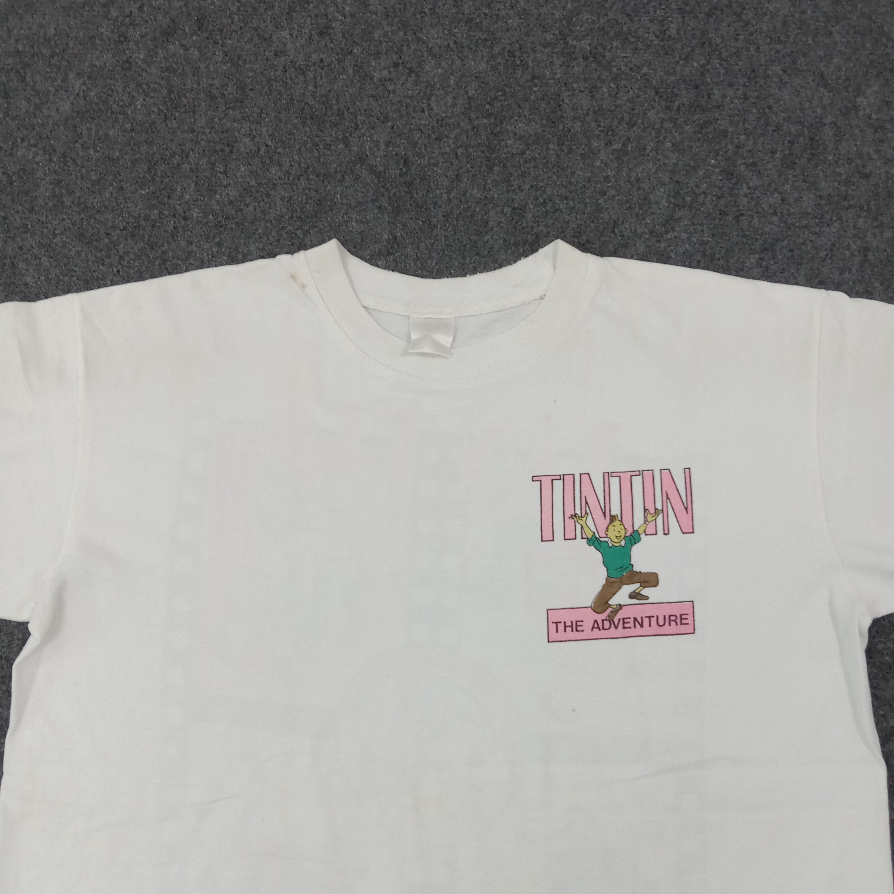 Vintage Adventure of Tintin American Cartoon Tshirt C267N50 Size US L / EU 52-54 / 3 - 5 Thumbnail