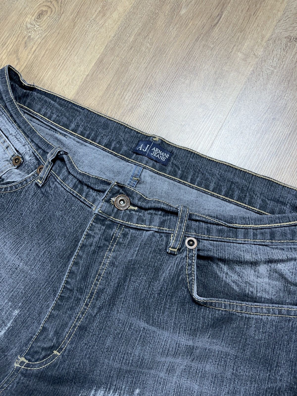 Armani × Vintage ➕vintage y2k avant garde sick wash Armani loose fit jeans Size US 38 / EU 54 - 3 Thumbnail