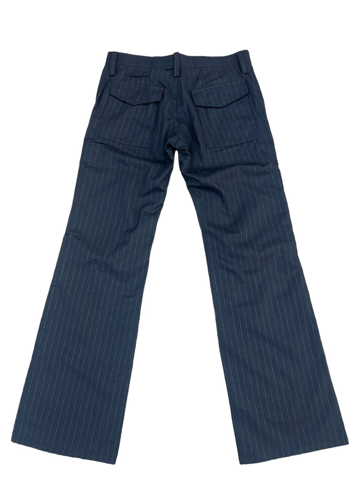Vintage The Tenoras Japan Silver Striped Flare Cargo Trouser Pant Size US 31 - 2 Thumbnail