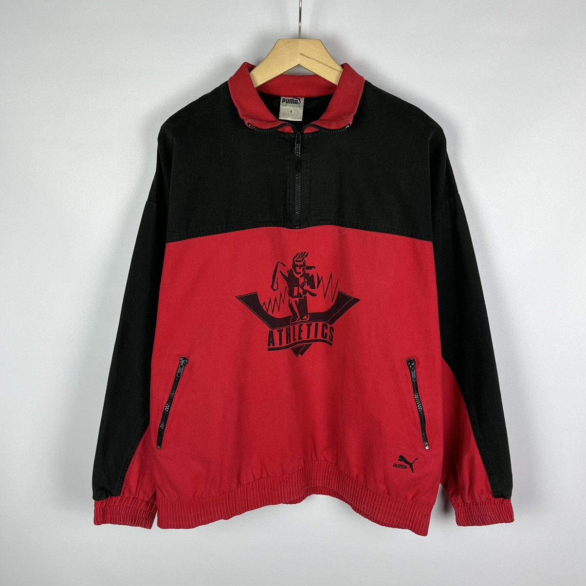 Puma Vintage 90’s Puma Athletics Sweatshirt Zip Spell Out Logo Size US L / EU 52-54 / 3 - 1 Thumbnail