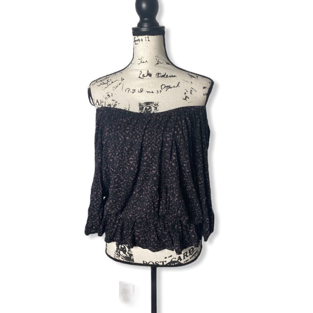 Joie Joie Peasant Top Size Small 3/4 Sleeve Elastic Waist Abstrac Size S / US 4 / IT 40 - 2 Thumbnail
