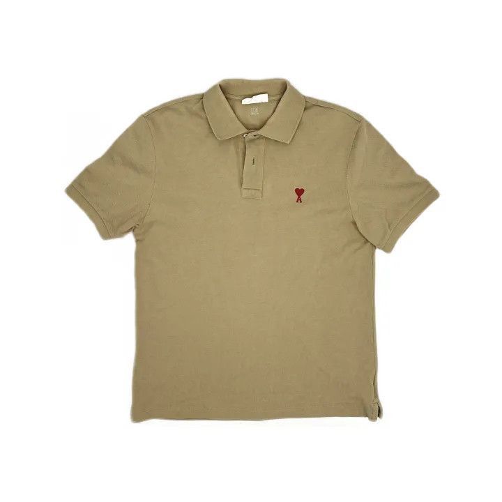 AMI AMIPARIS FW21 Khaki Embroidered Polo Shirt -2507 Size US L / EU 52-54 / 3 - 2 Thumbnail