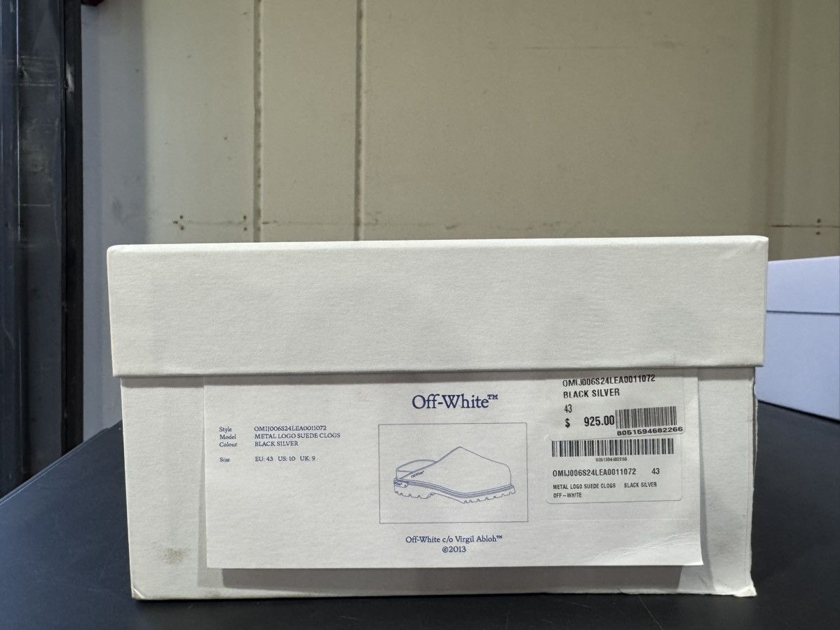 Off-White Off White Metal Logo Suede Clogs Size US 10 / EU 43 - 2 Thumbnail