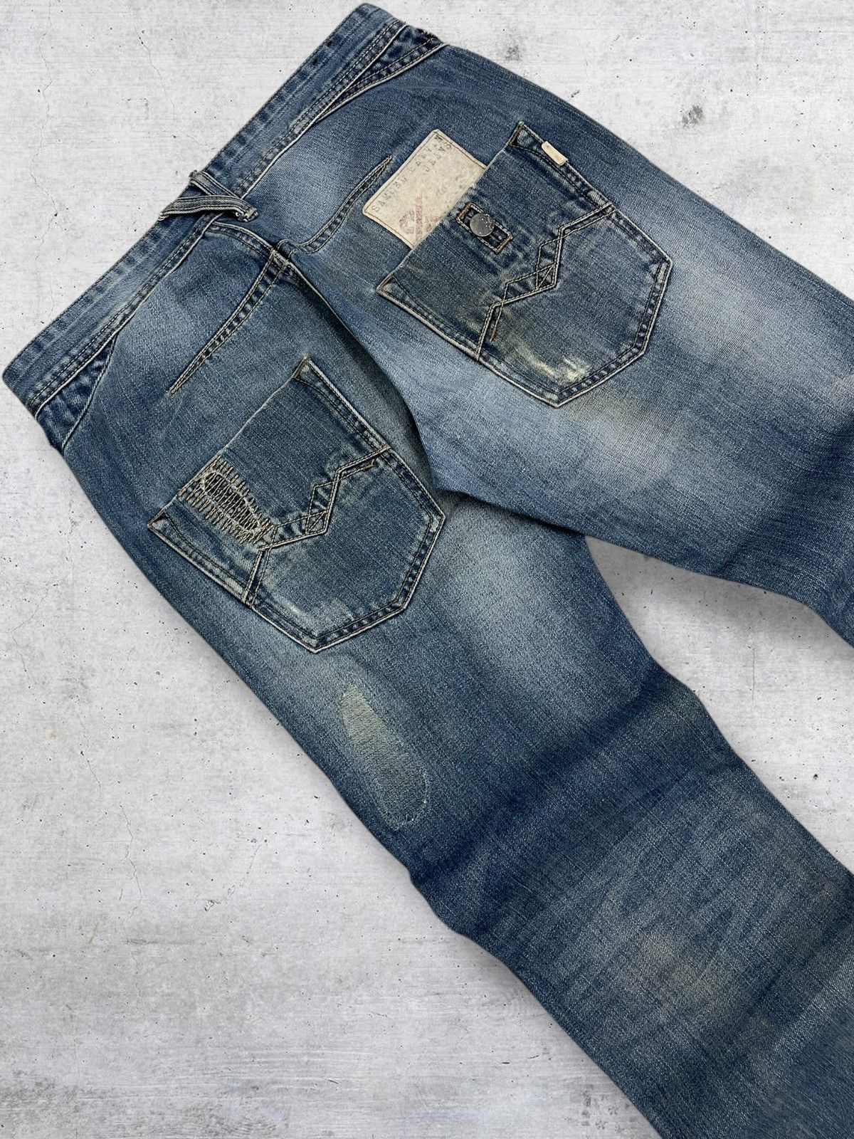 Japanese Brand VINTAGE 1990S DESIGNER SAMUEL&KEVIN DISTRESSEE RIPPED DENIM Size US 31 - 12 Thumbnail